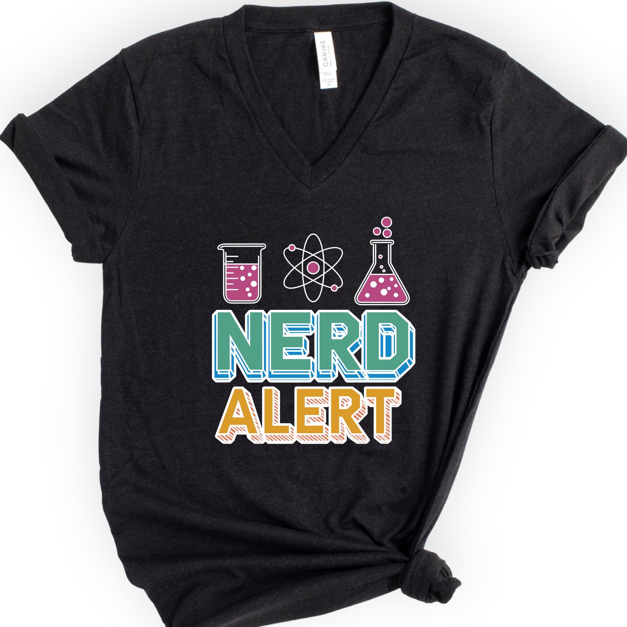 Nerd Alert v-neck t-shirt — Black