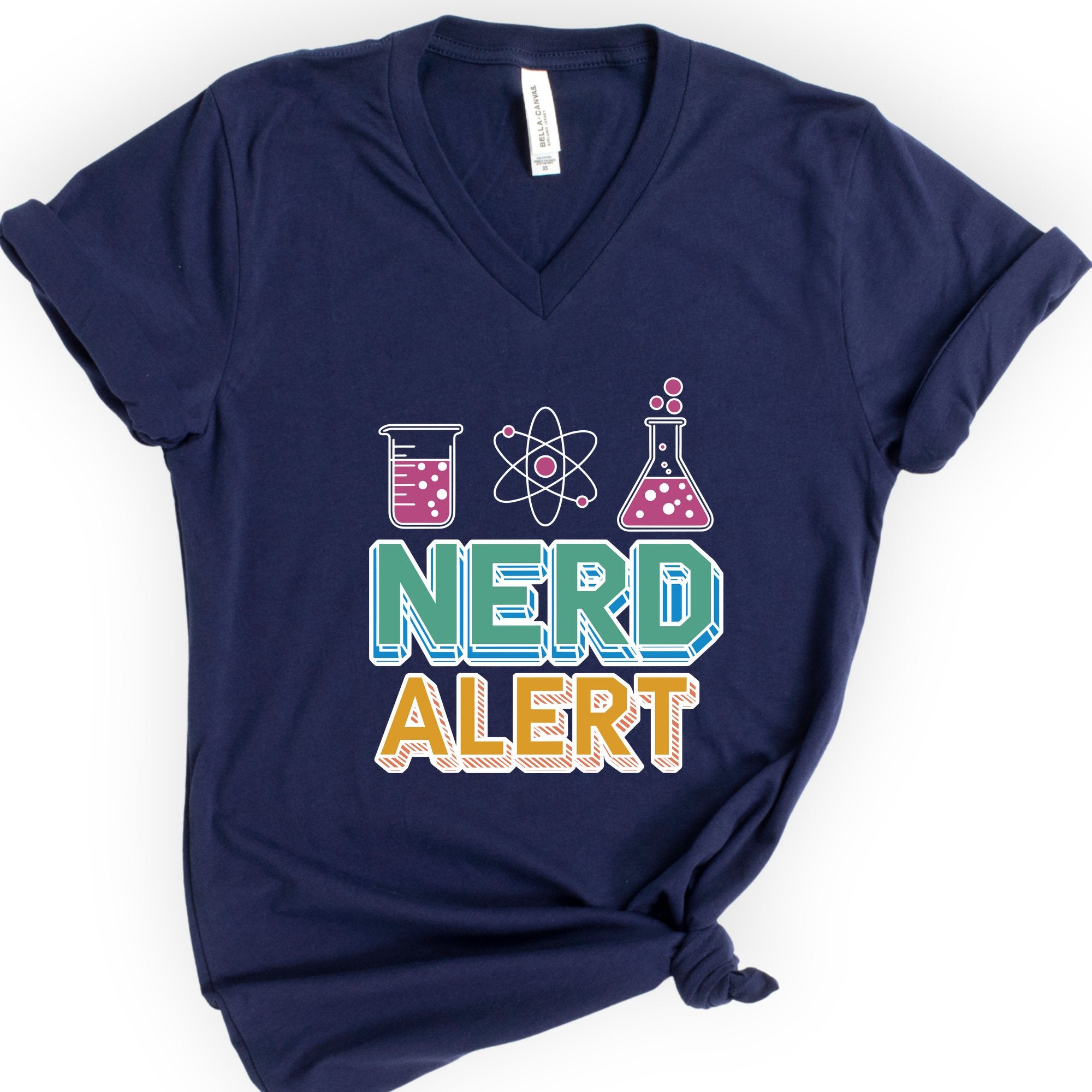 Nerd Alert v-neck t-shirt — Navy