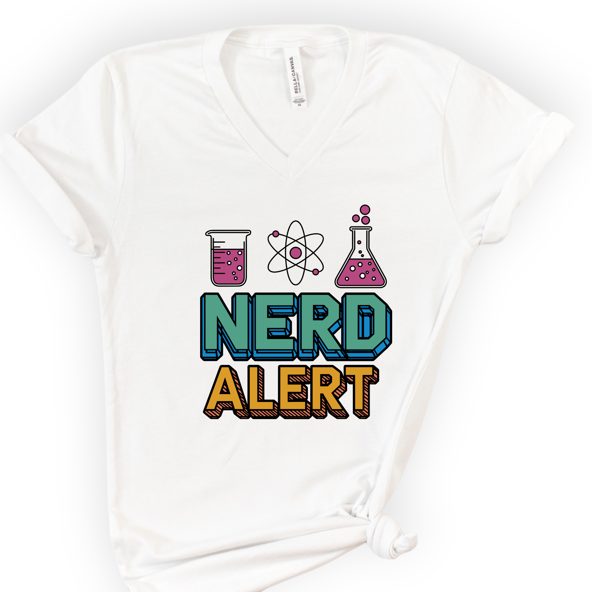 Nerd Alert v-neck t-shirt — White