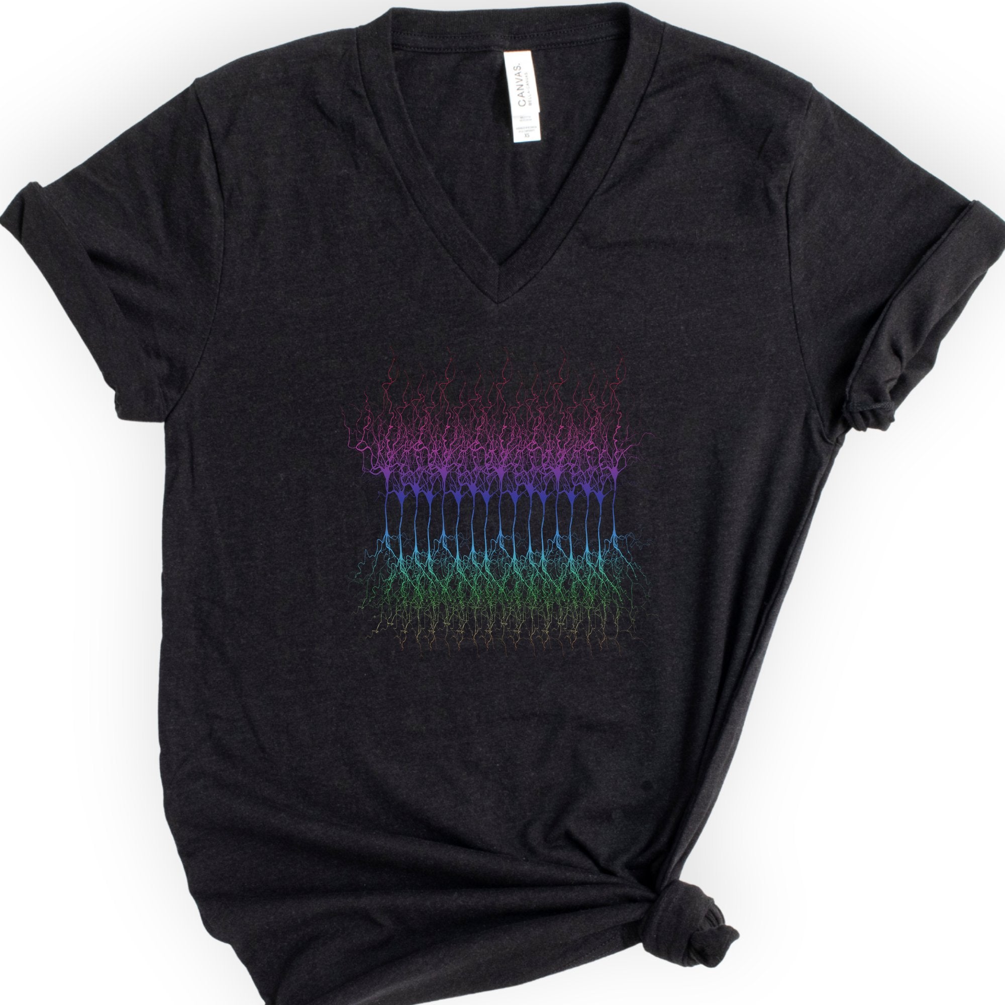 Neural Pathways v-neck t-shirt — Black