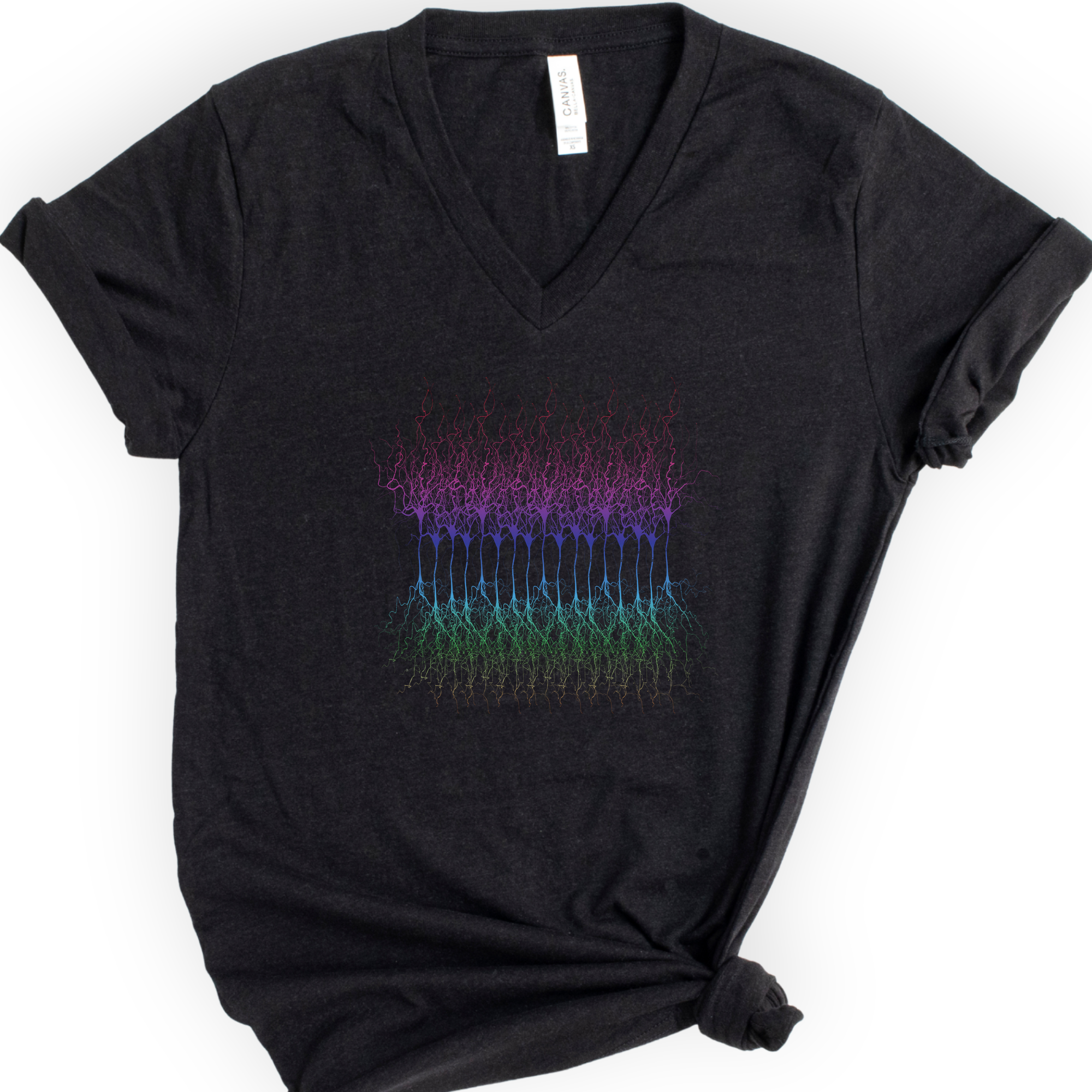 Neural Pathways v-neck t-shirt — Black