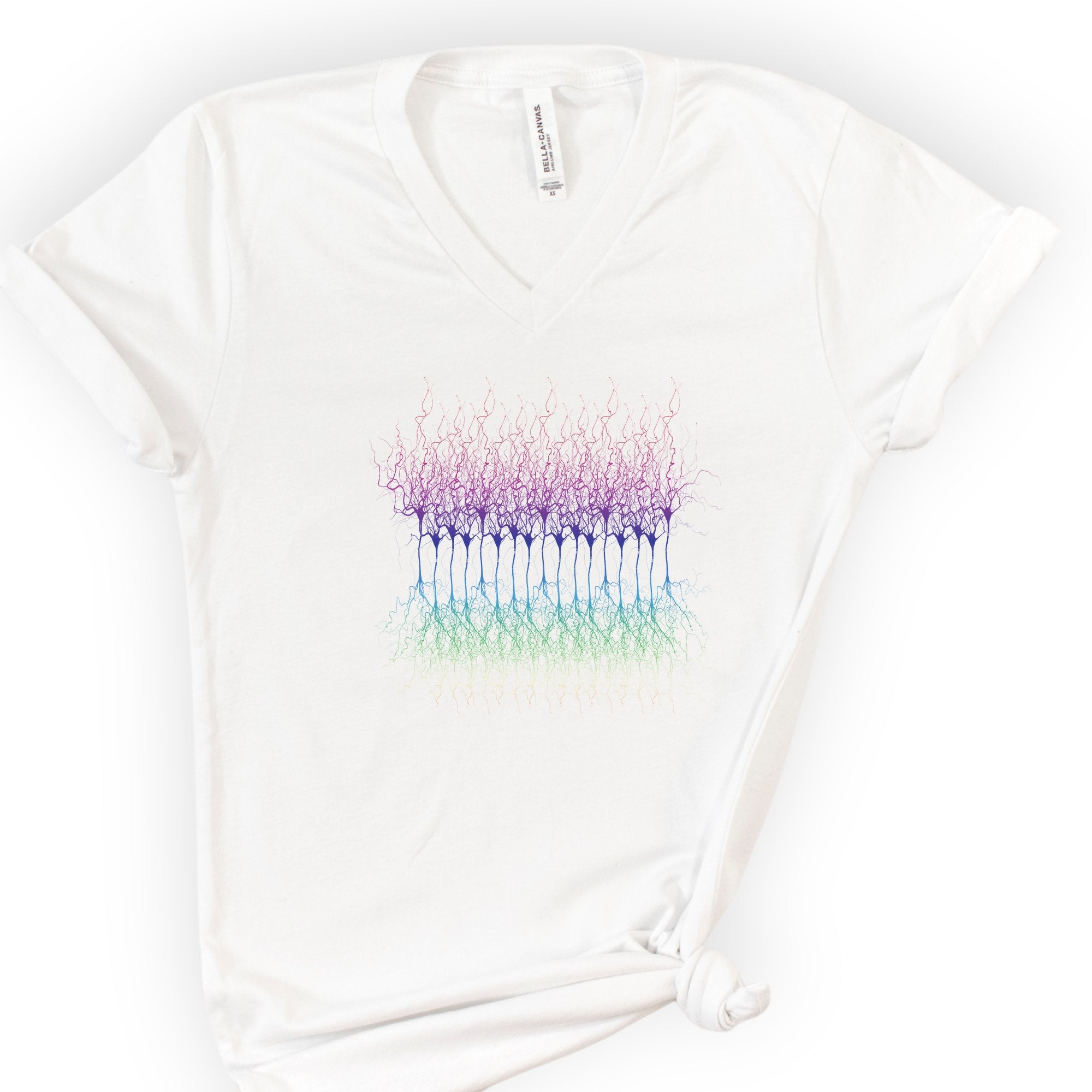 Neural Pathways v-neck t-shirt — White