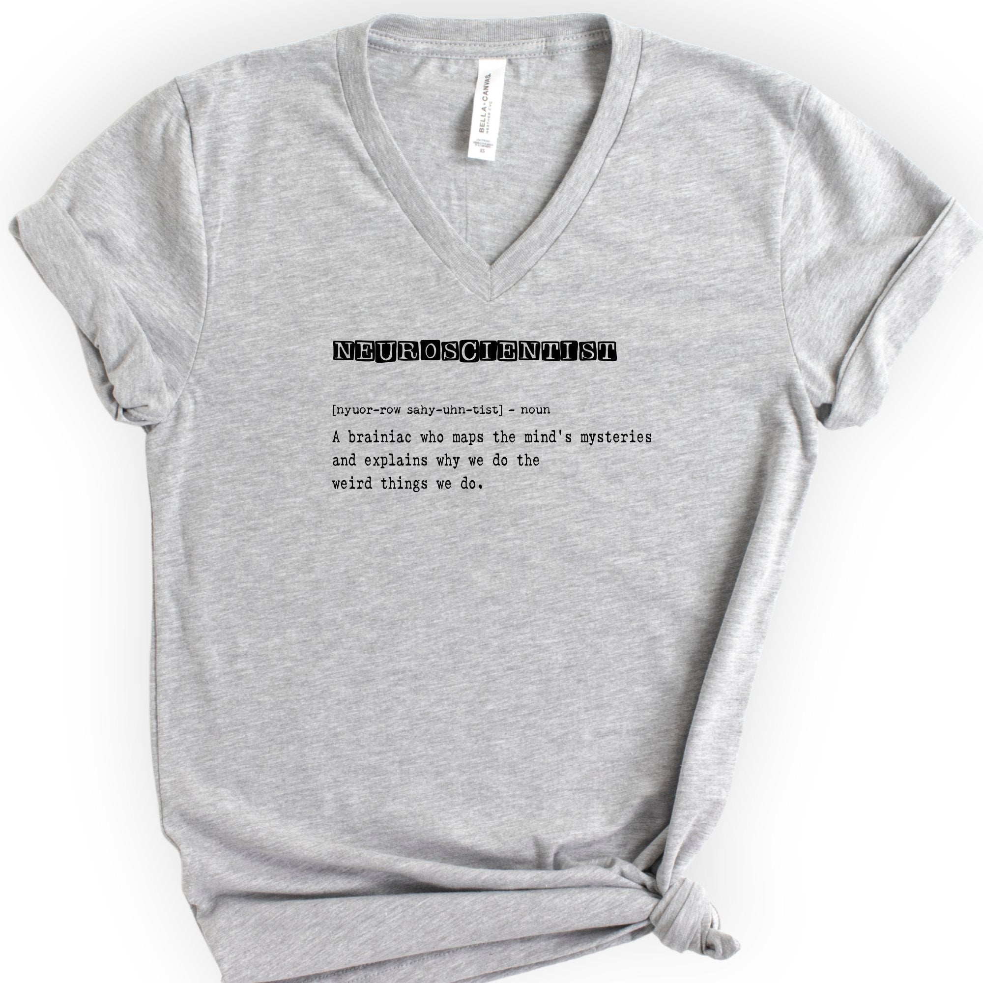 Neuroscientist Definition v-neck t-shirt — Athletic Heather