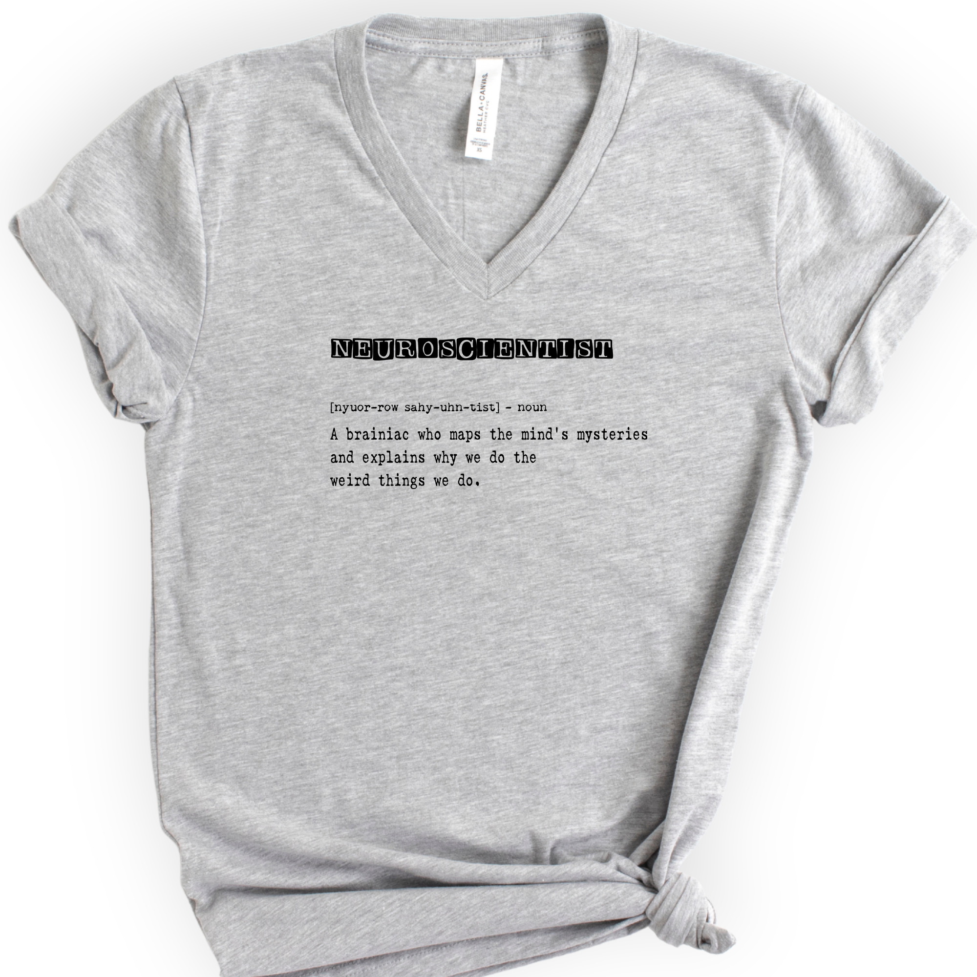 Neuroscientist Definition v-neck t-shirt — Athletic Heather