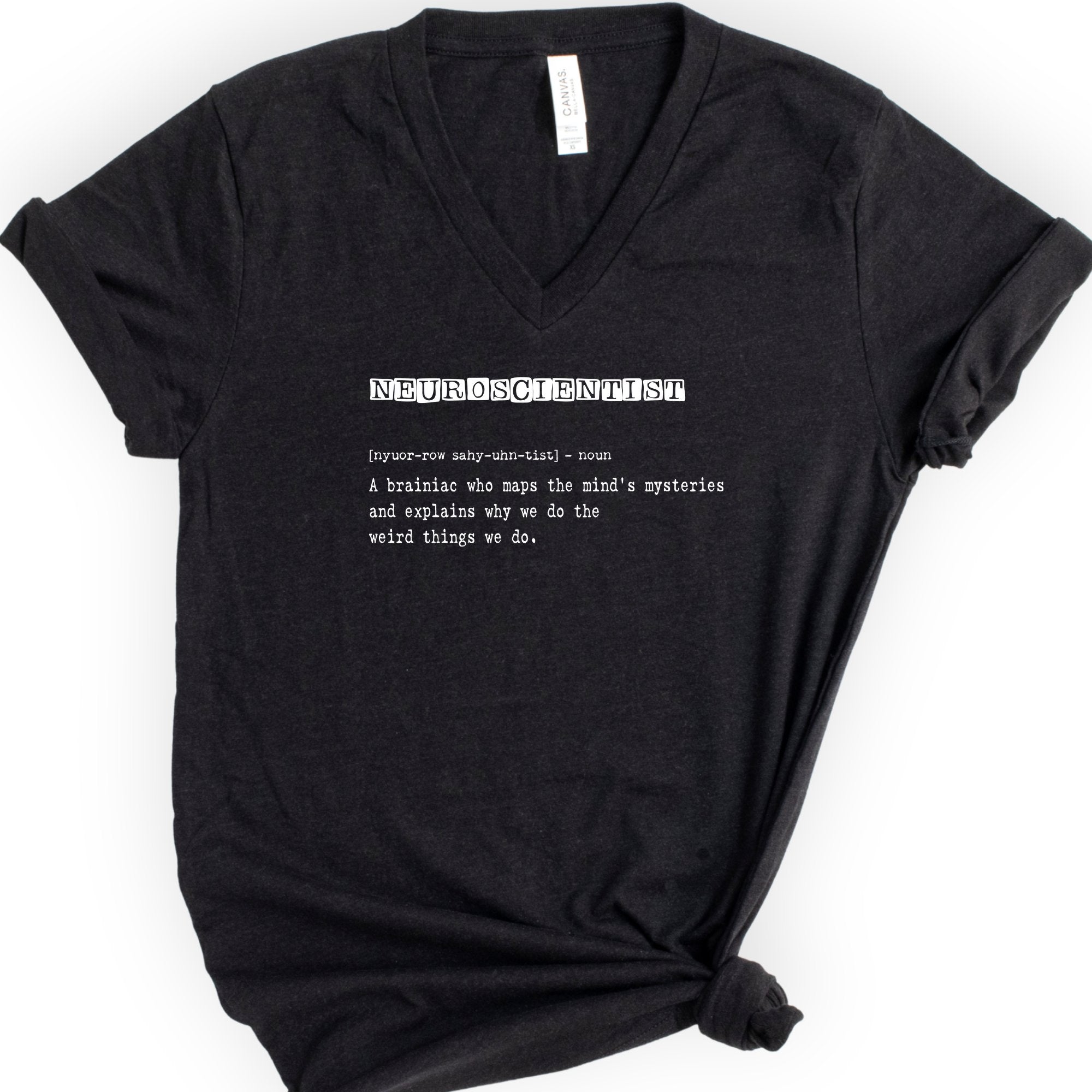 Neuroscientist Definition v-neck t-shirt — Black