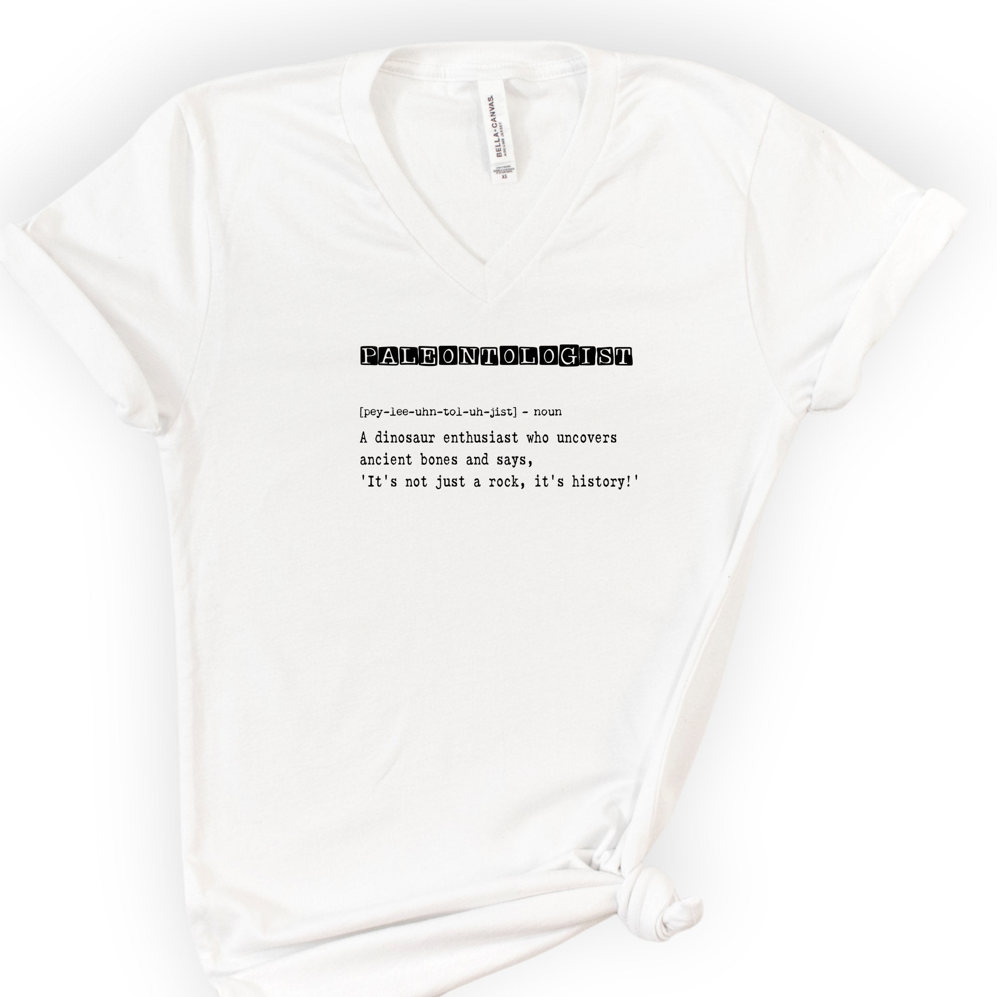 Paleontologist Definition v-neck t-shirt — White