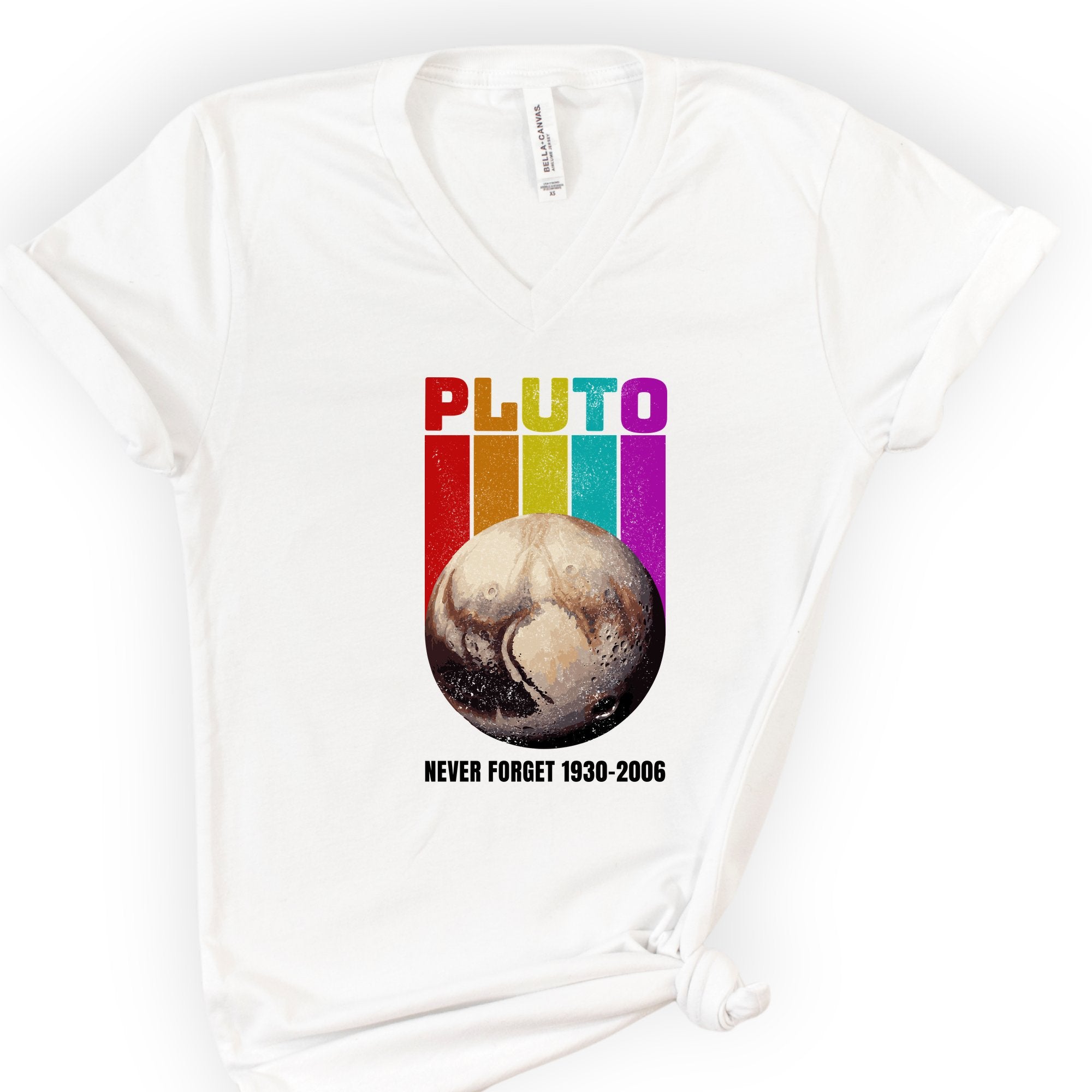 Pluto Never Forget v-neck t-shirt — White