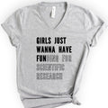 Girls Just Wanna Have Funding – Research Edition v-neck t-shirt — Athletic Heather