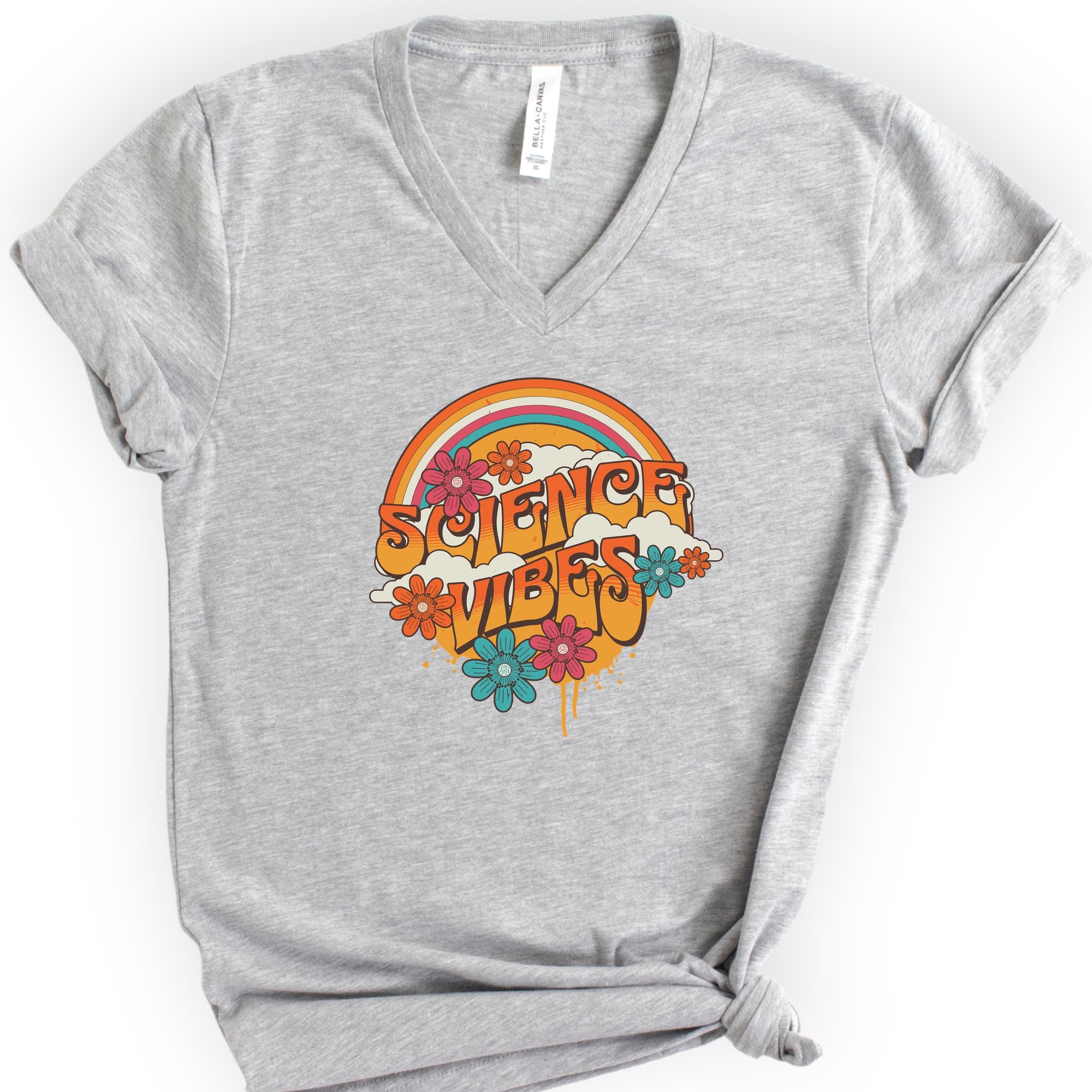 Retro Science v-neck t-shirt — Athletic Heather