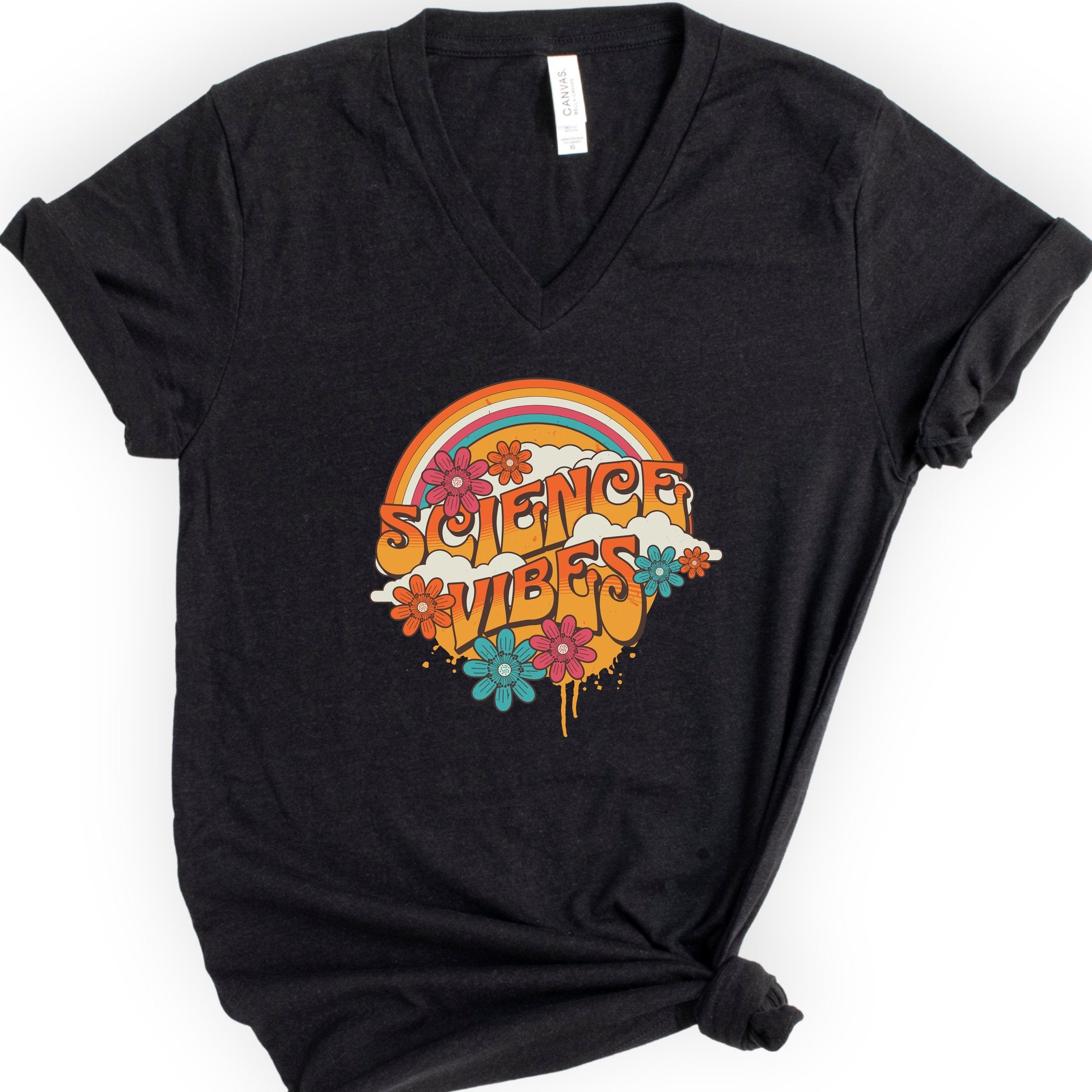 Retro Science v-neck t-shirt — Black