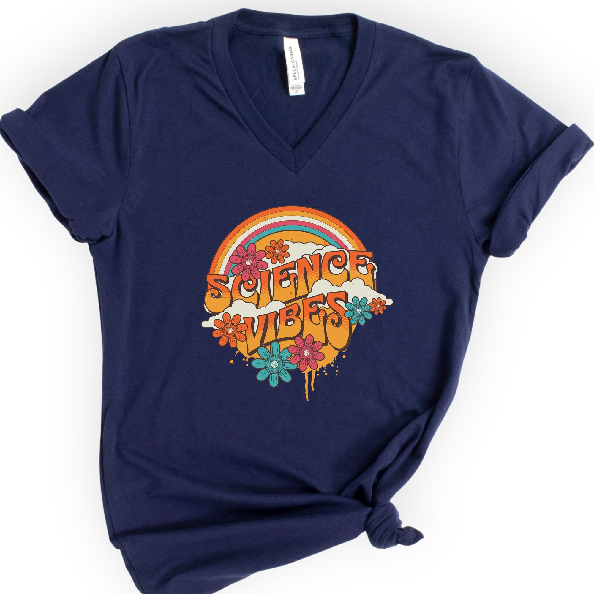 Retro Science v-neck t-shirt — Navy
