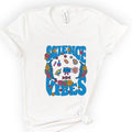 Retro Science Vibes v-neck t-shirt — White