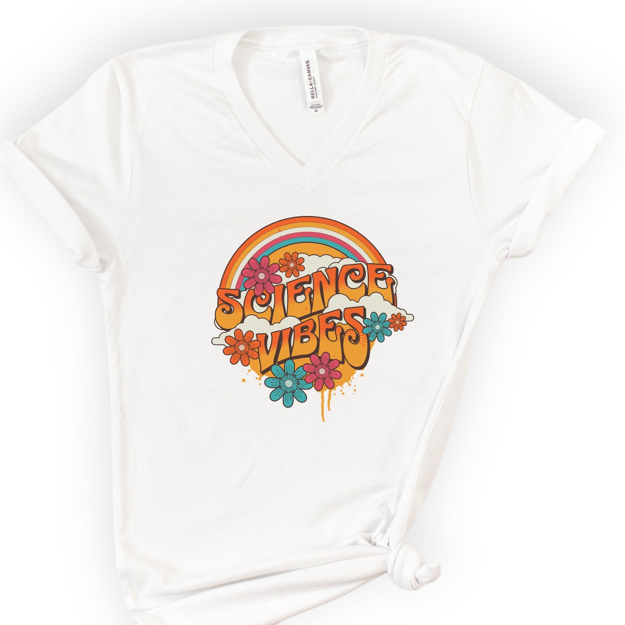 Retro Science v-neck t-shirt — White