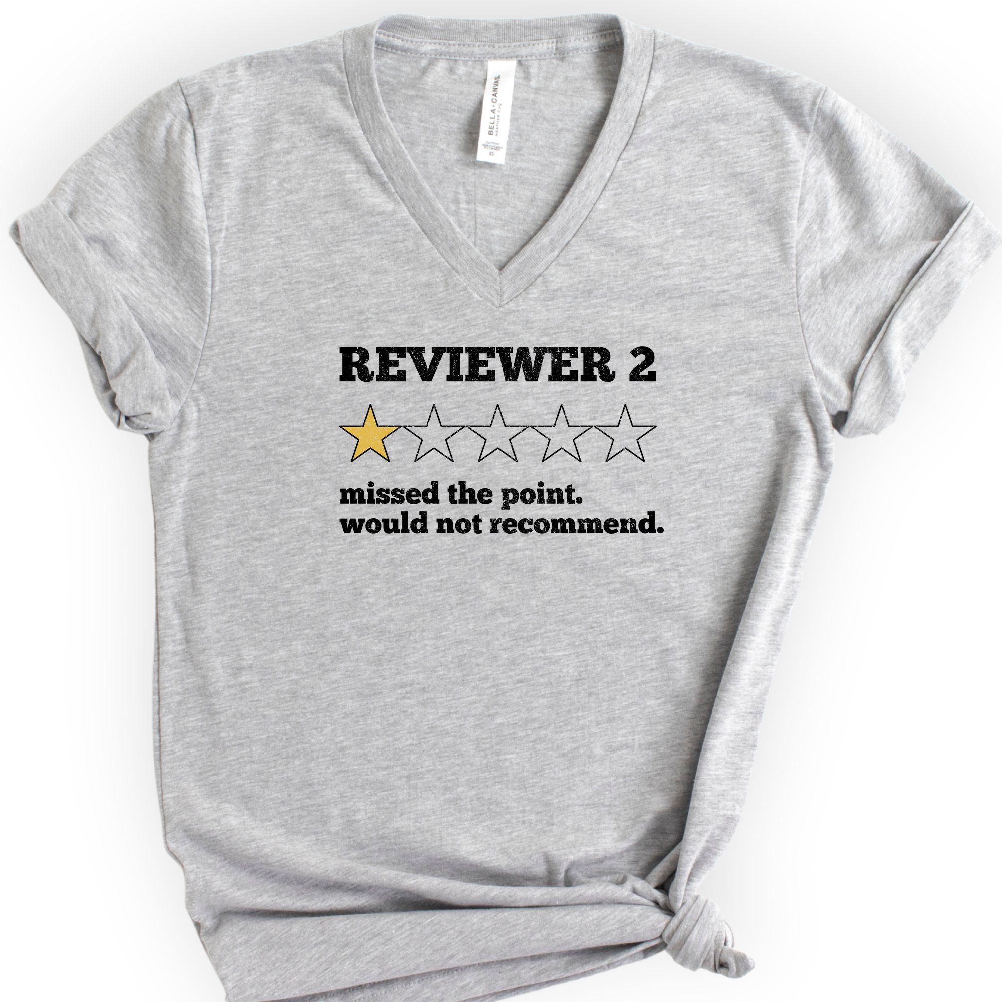 Reviewer 2 Star Review v-neck t-shirt — Athletic Heather
