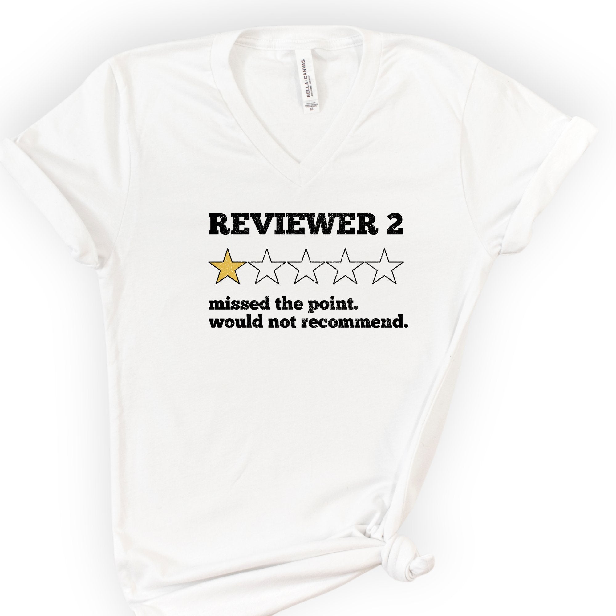 Reviewer 2 Star Review v-neck t-shirt — White