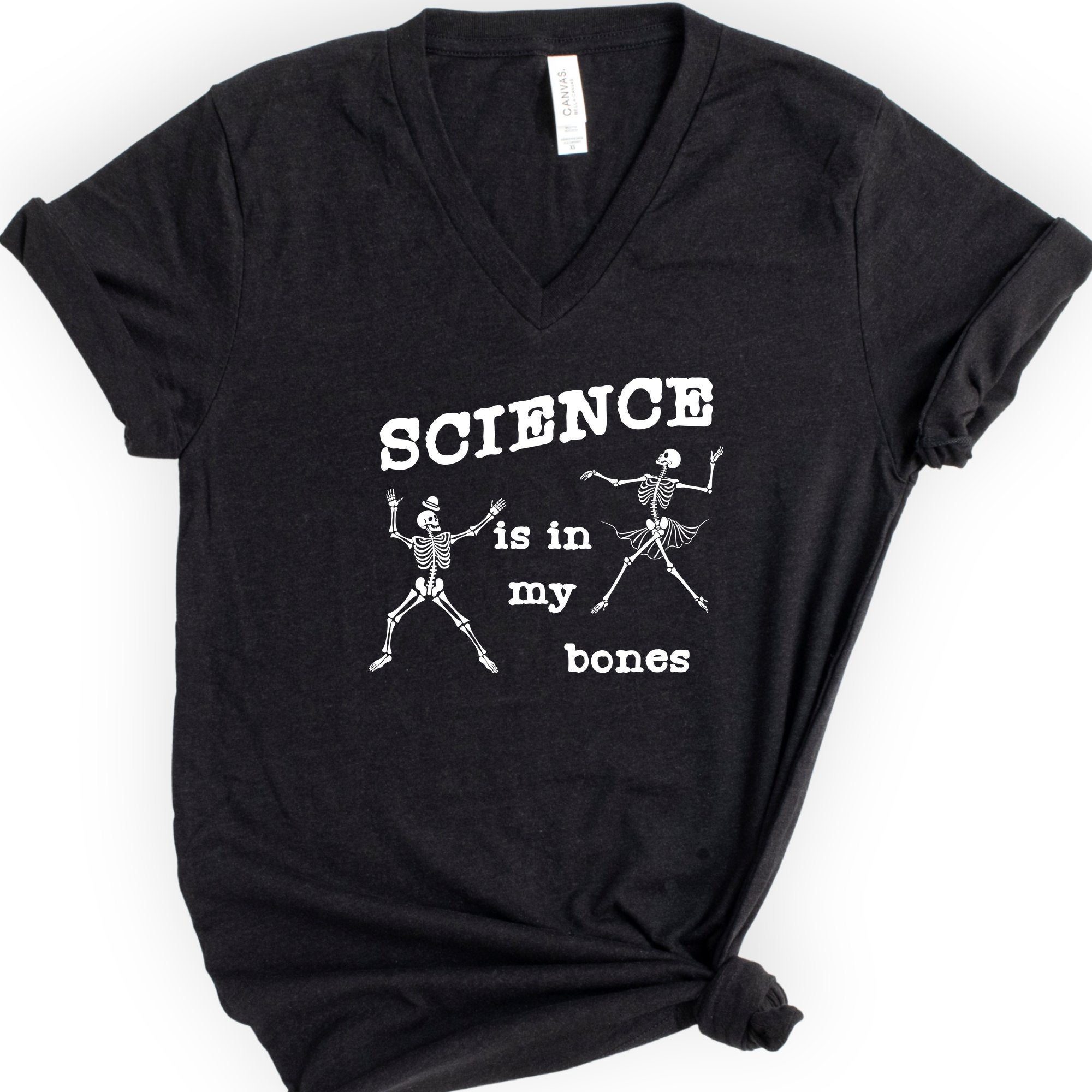 Science Is In My Bones v-neck t-shirt — Black