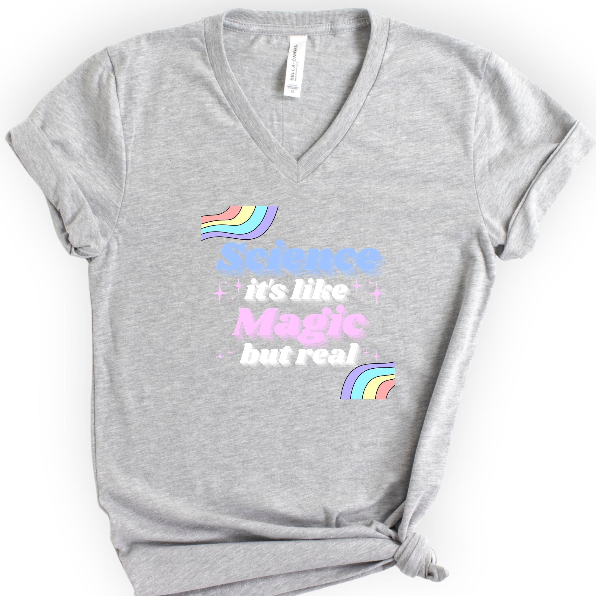 Science Like Magic v-neck t-shirt — Athletic Heather