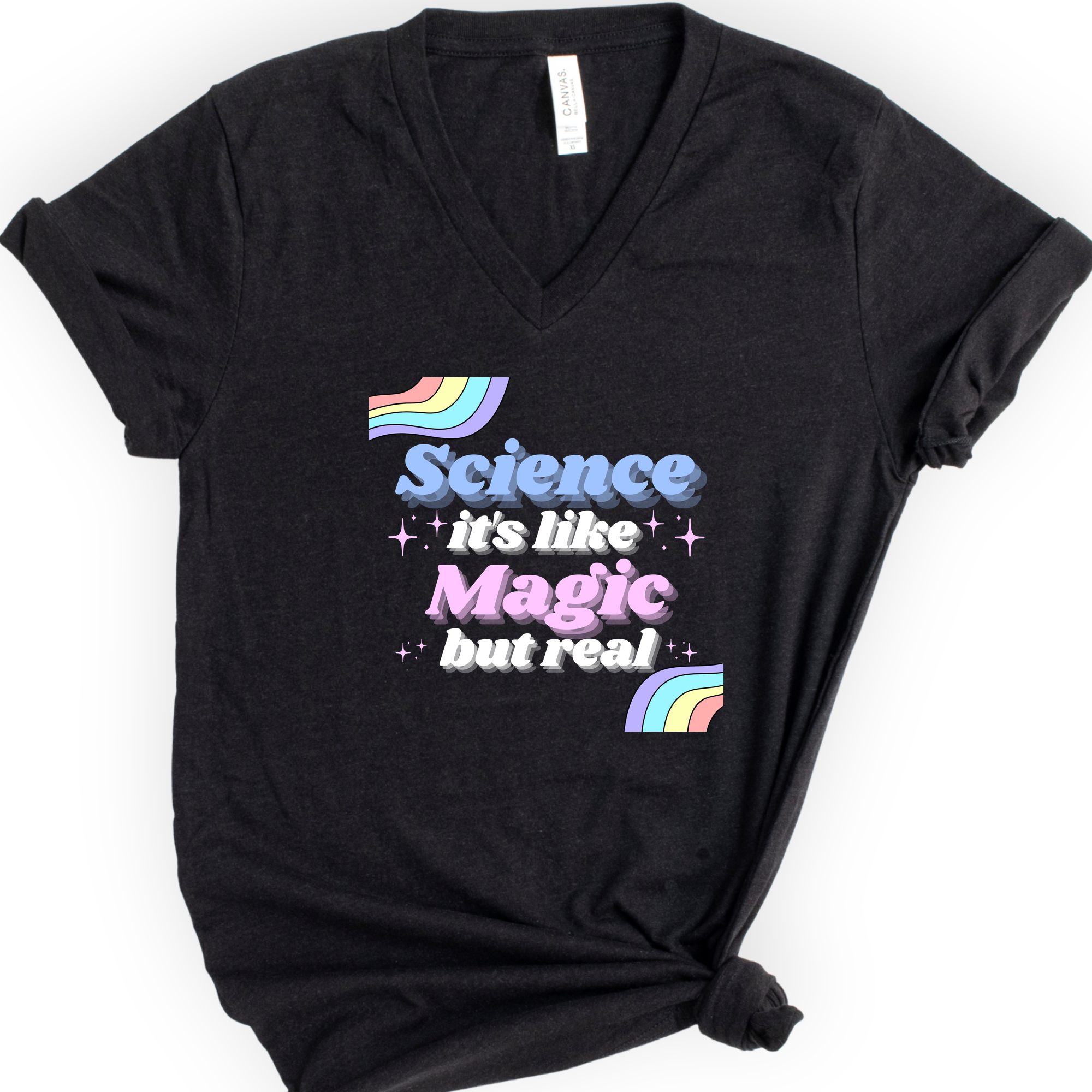 Science Like Magic v-neck t-shirt — Black
