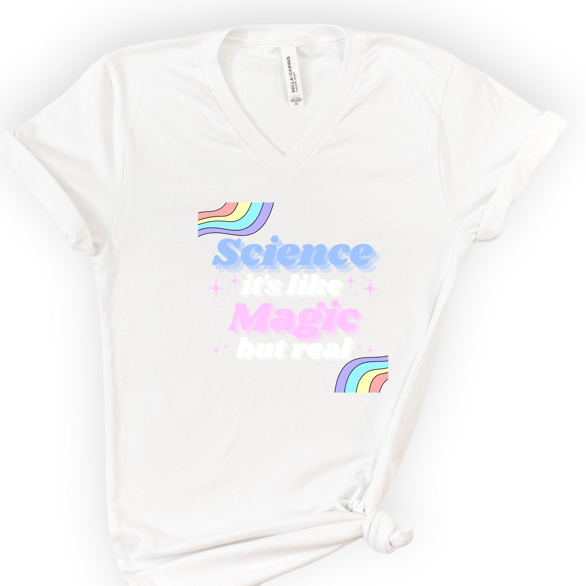 Science Like Magic v-neck t-shirt — White