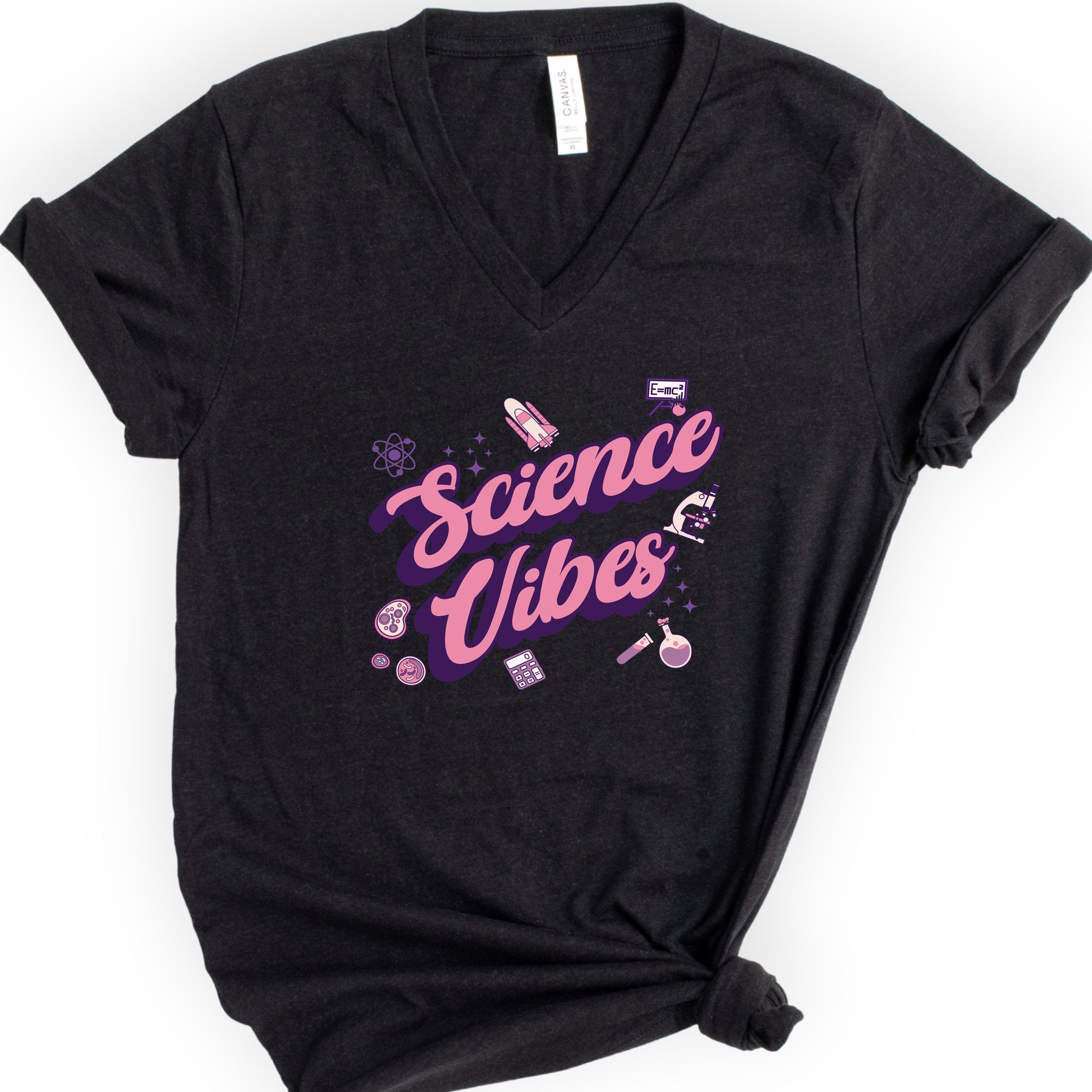 Science Vibes v-neck t-shirt — Black