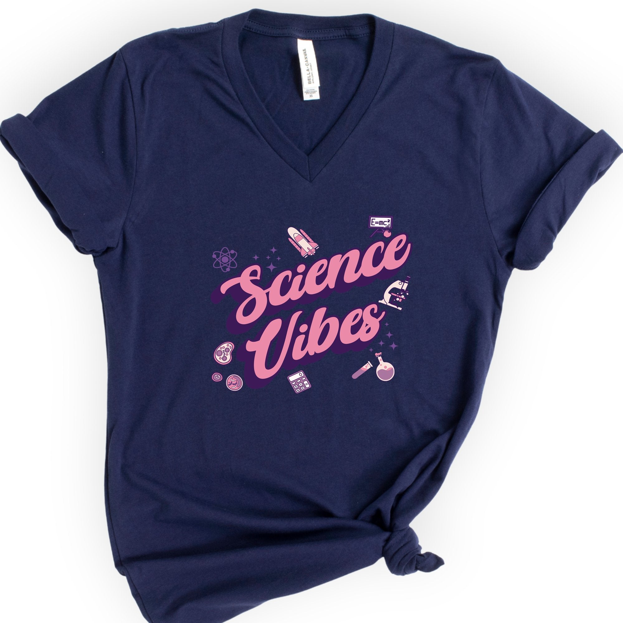 Science Vibes v-neck t-shirt — Navy