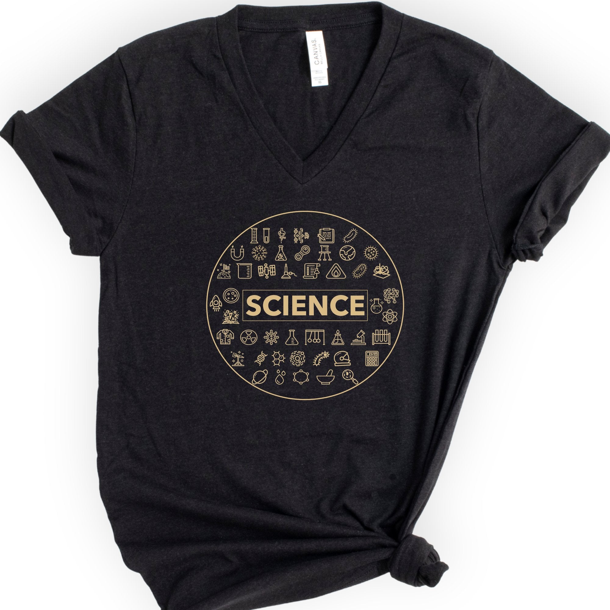 Scientific Symbol v-neck t-shirt — Black