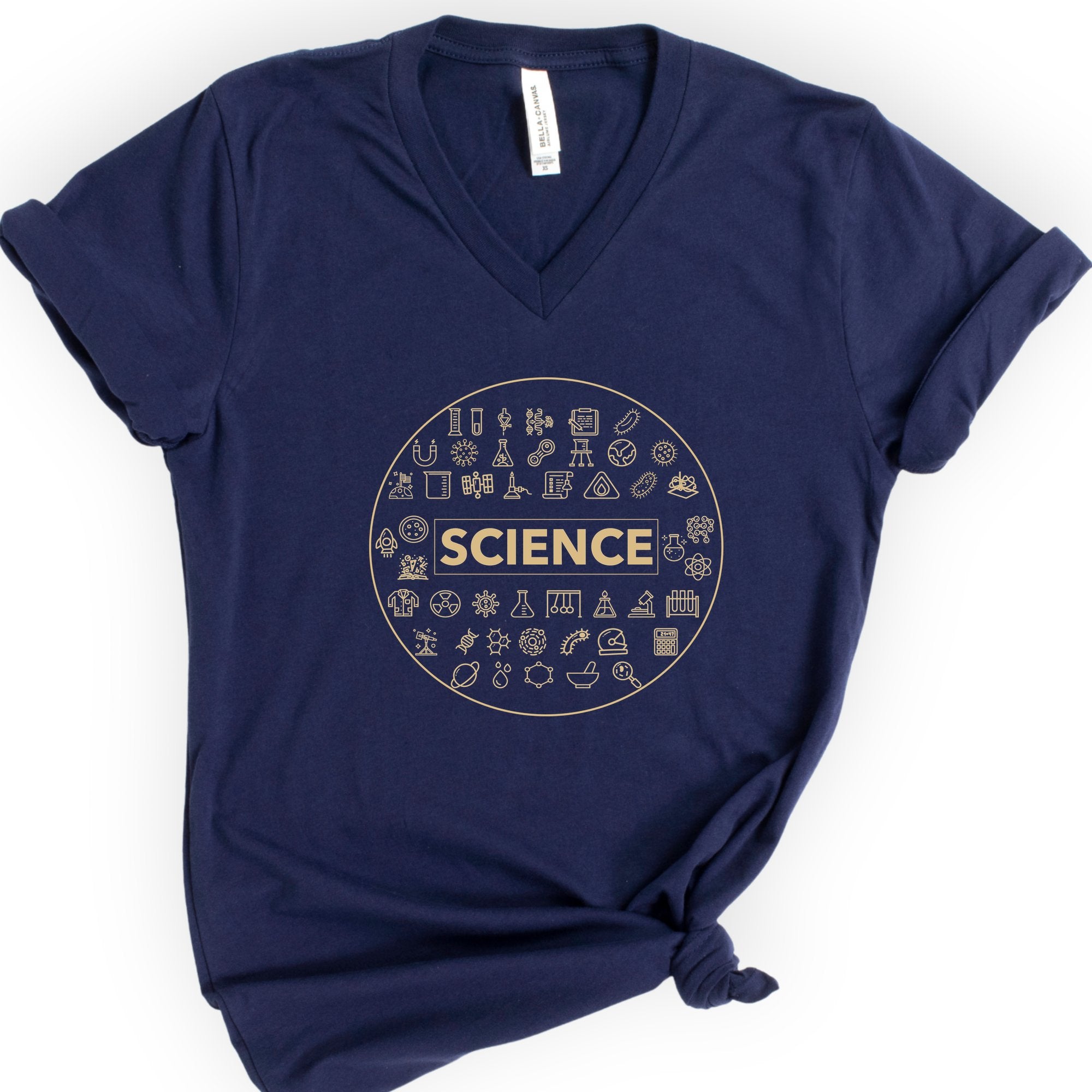 Scientific Symbol v-neck t-shirt — Navy