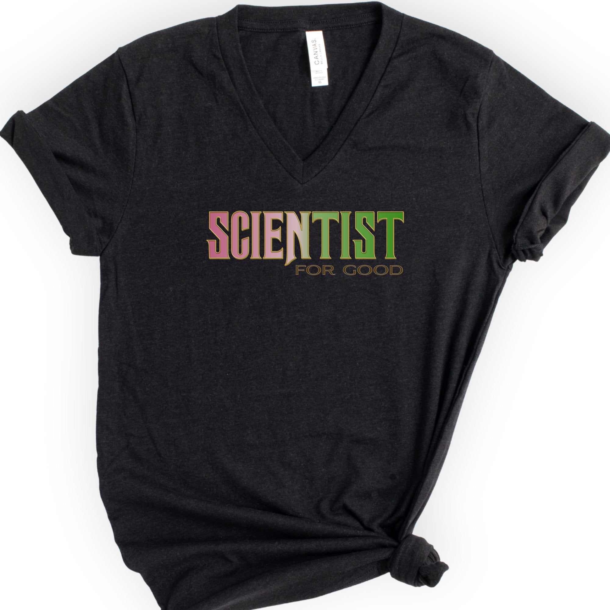 Scientist For Good v-neck t-shirt — Black