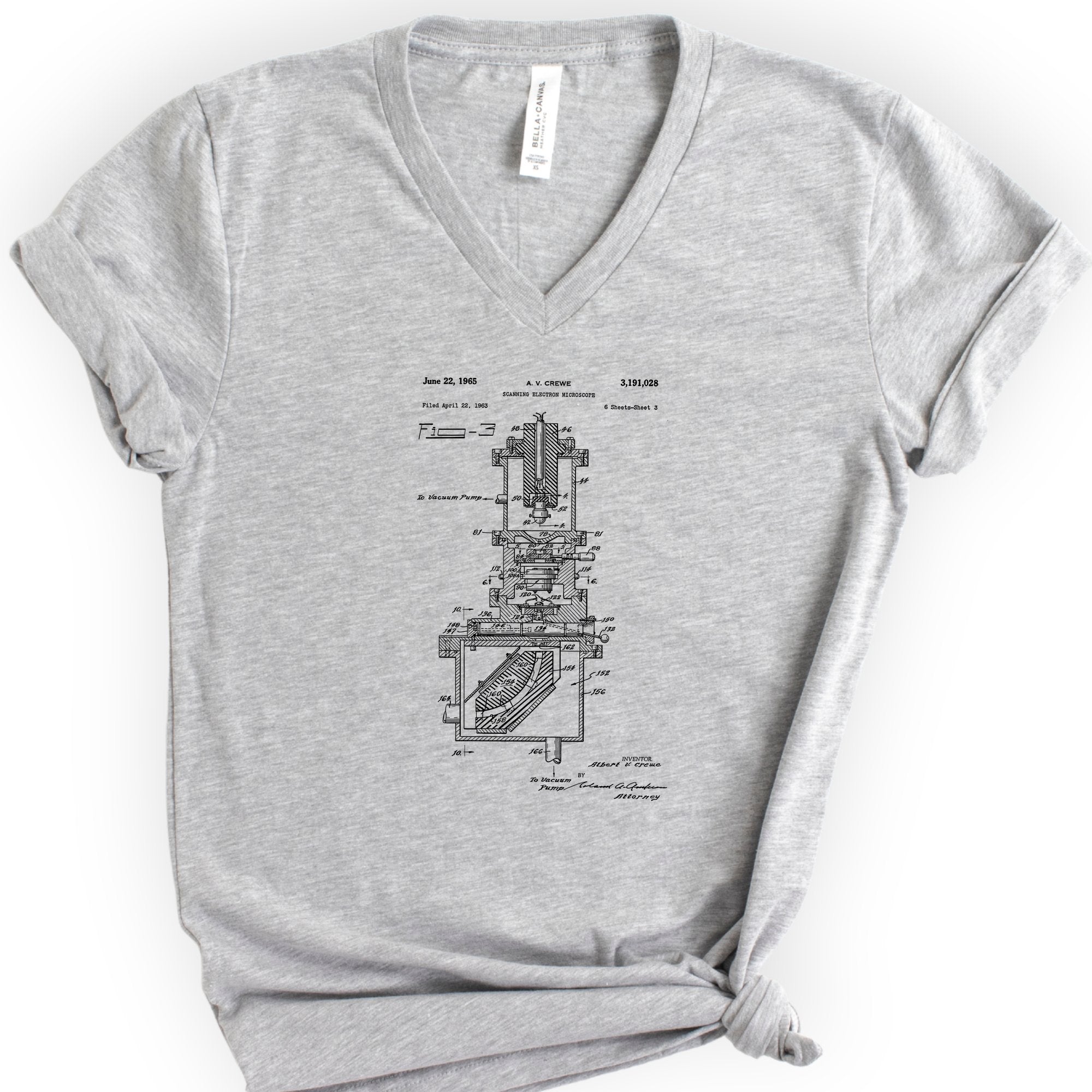 SEM Patent v-neck t-shirt — Athletic Heather