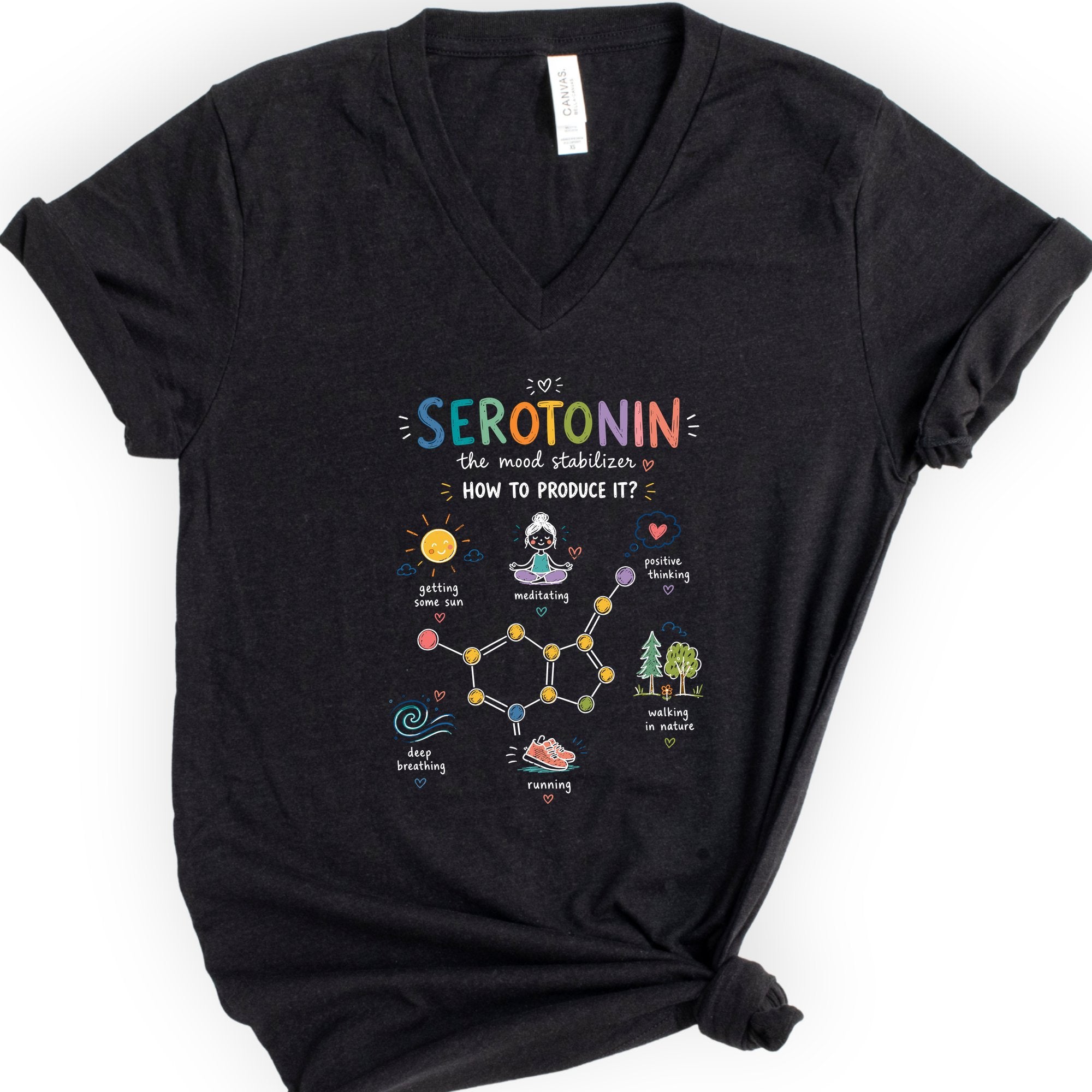Serotonin v-neck t-shirt — Black