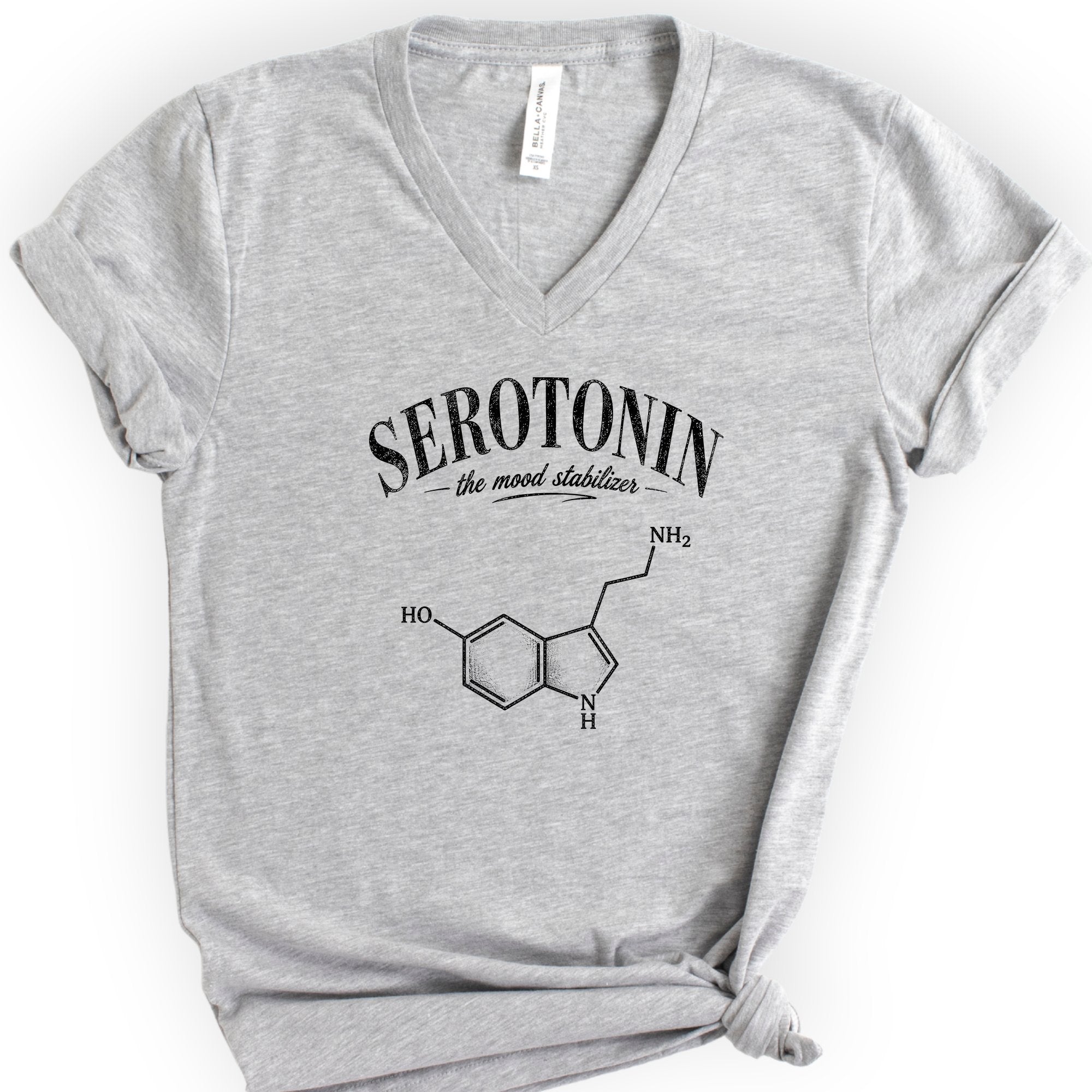 Serotonin The Mood Stabilizer v-neck t-shirt — Athletic Heather