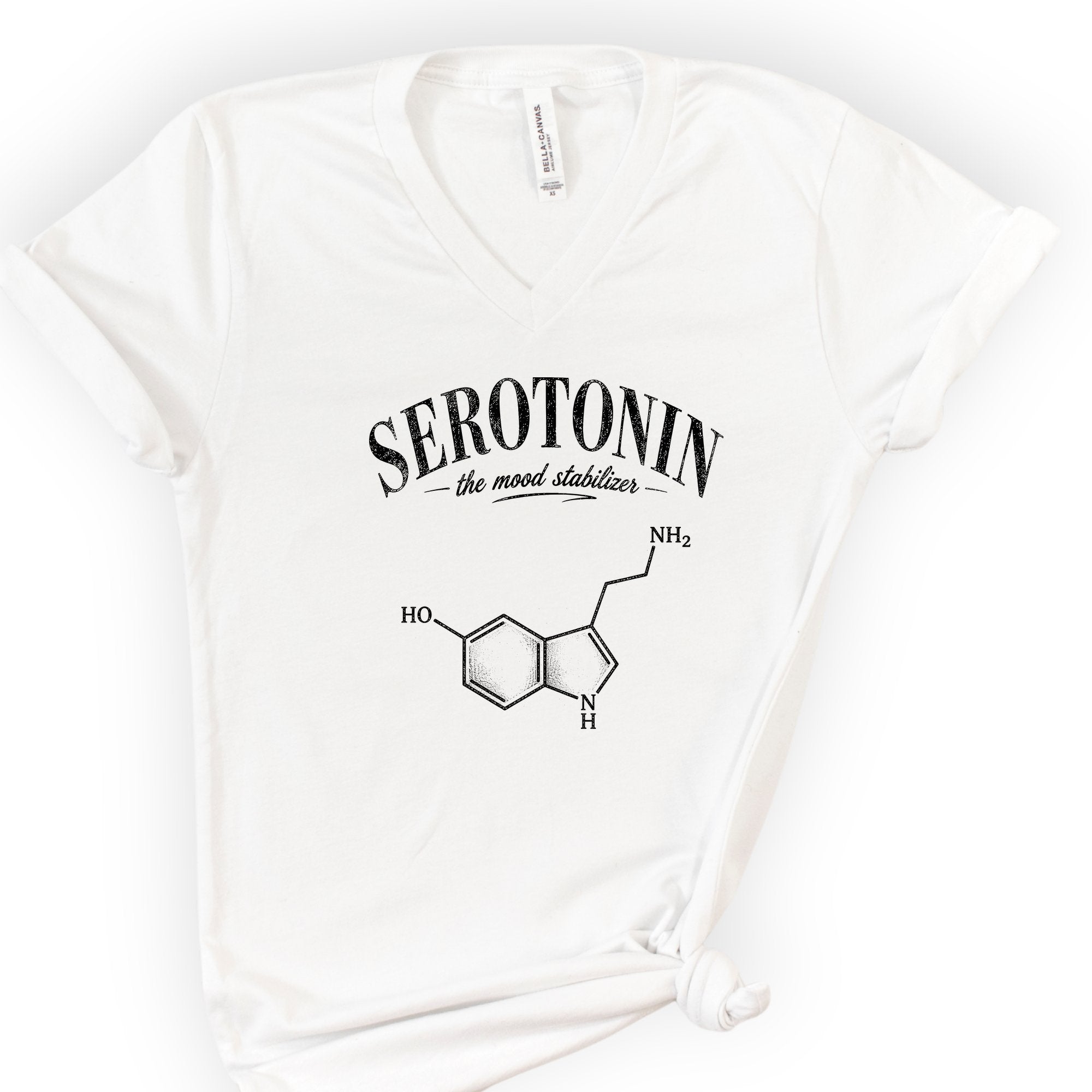 Serotonin The Mood Stabilizer v-neck t-shirt — White