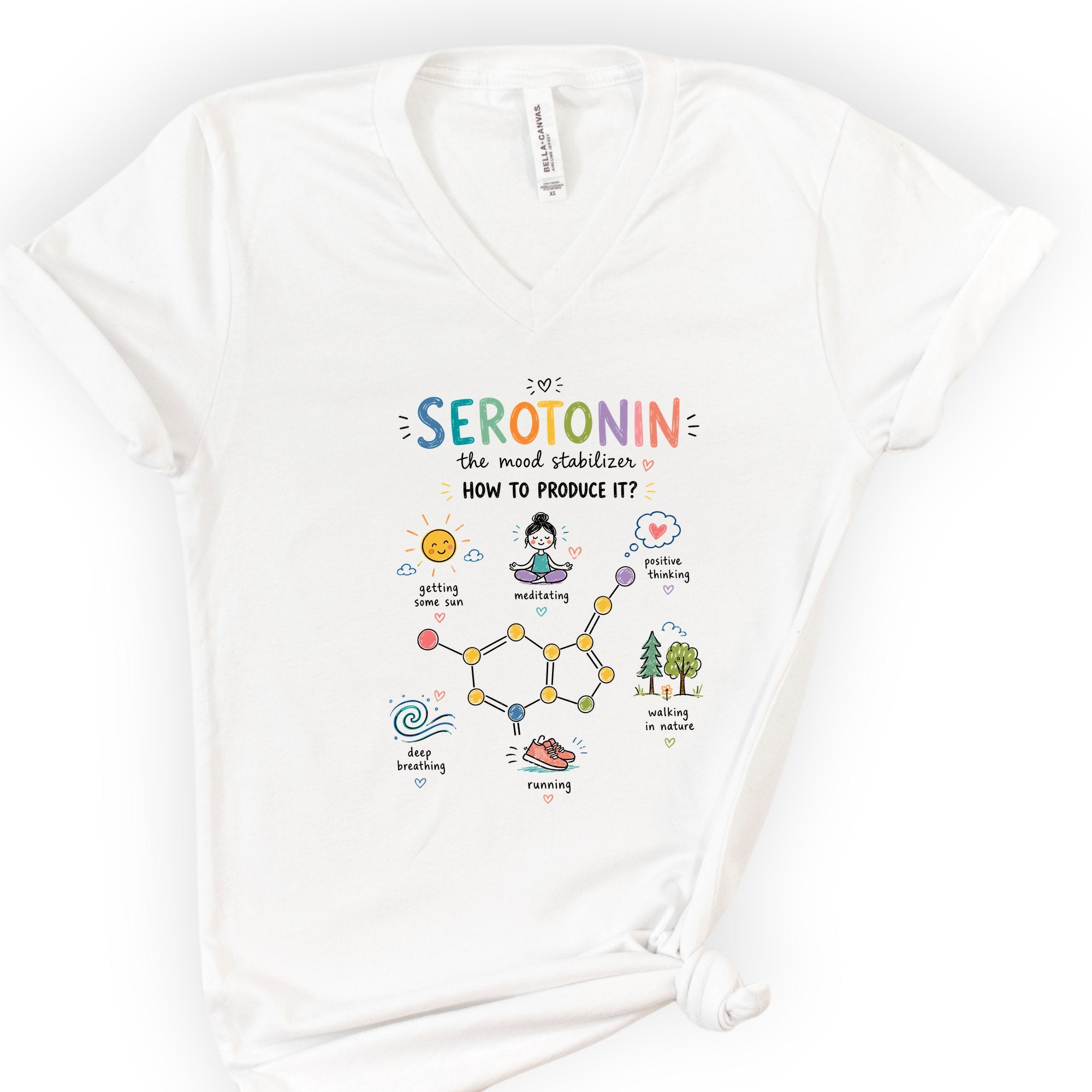 Serotonin v-neck t-shirt — White