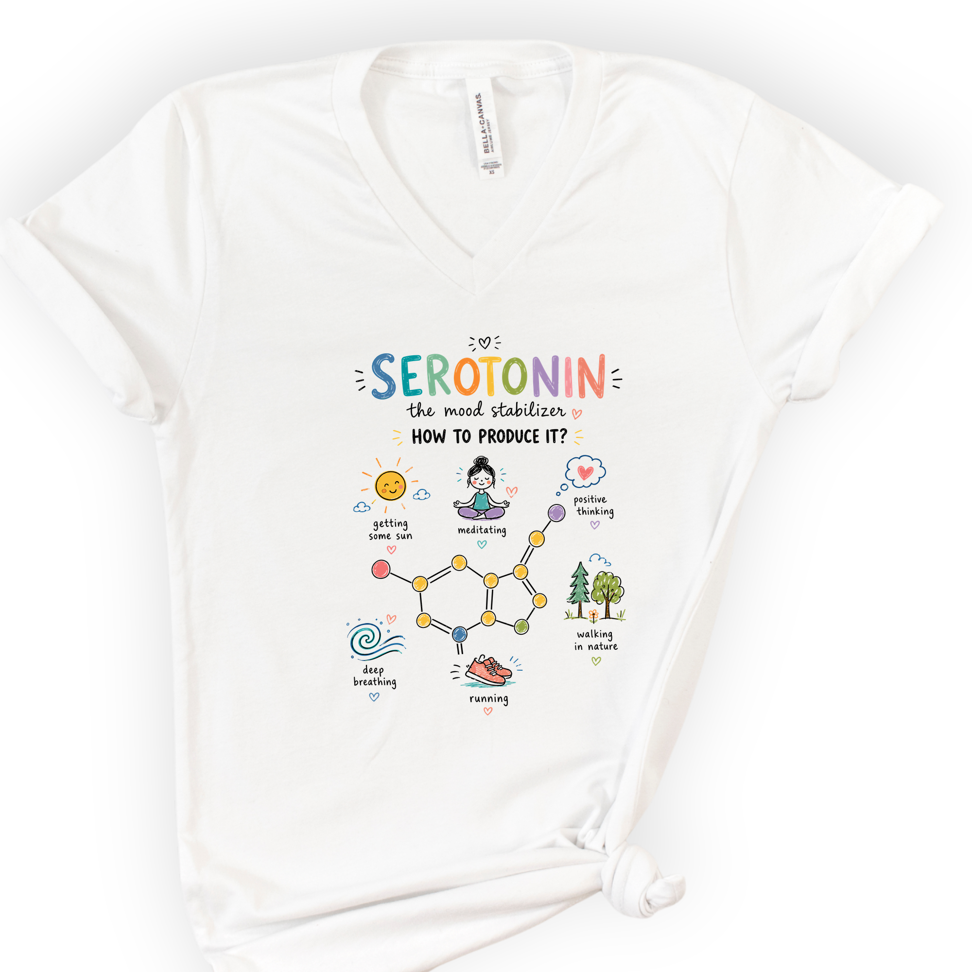 Serotonin v-neck t-shirt — White