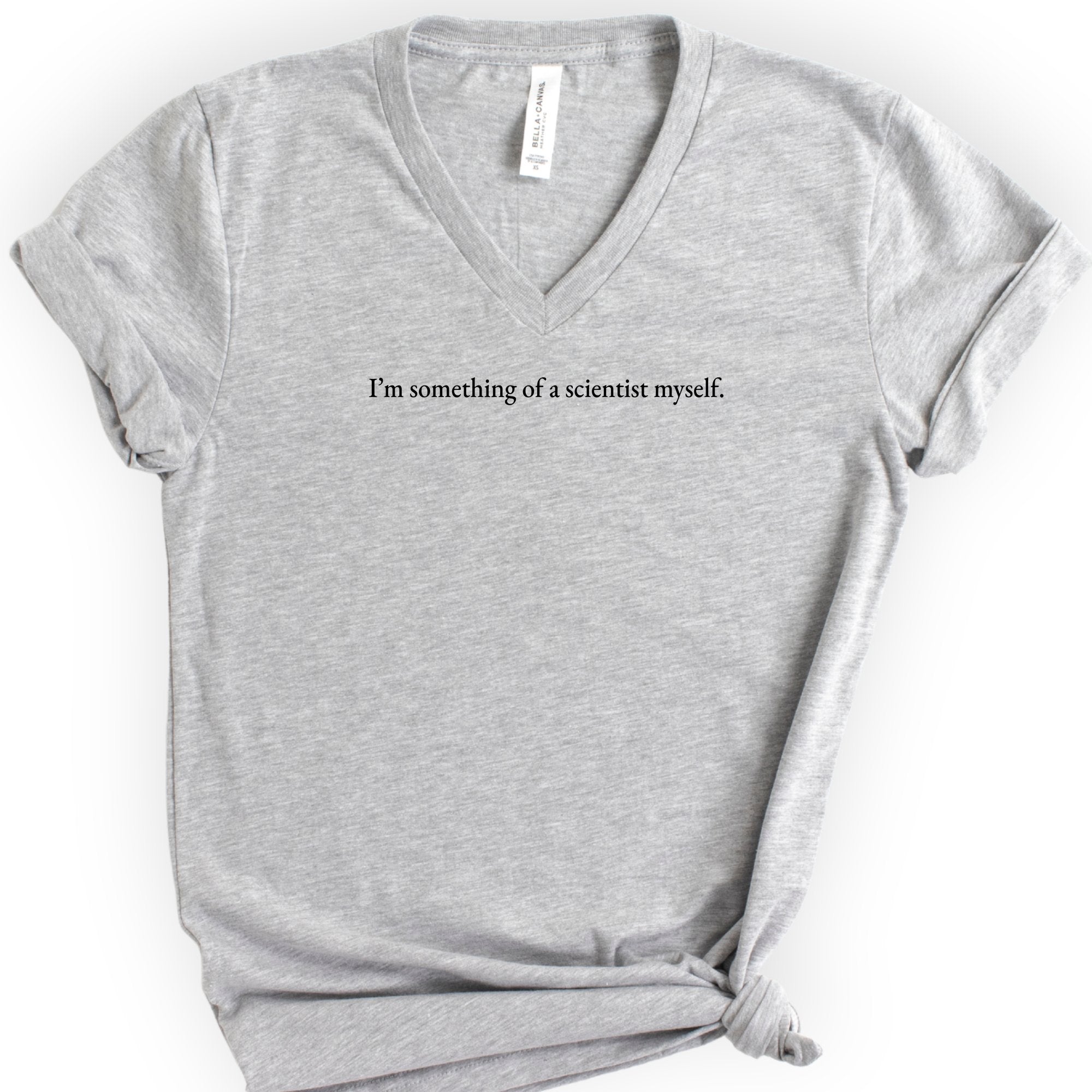 I'm Something Of A Scientist v-neck t-shirt — Athletic Heather