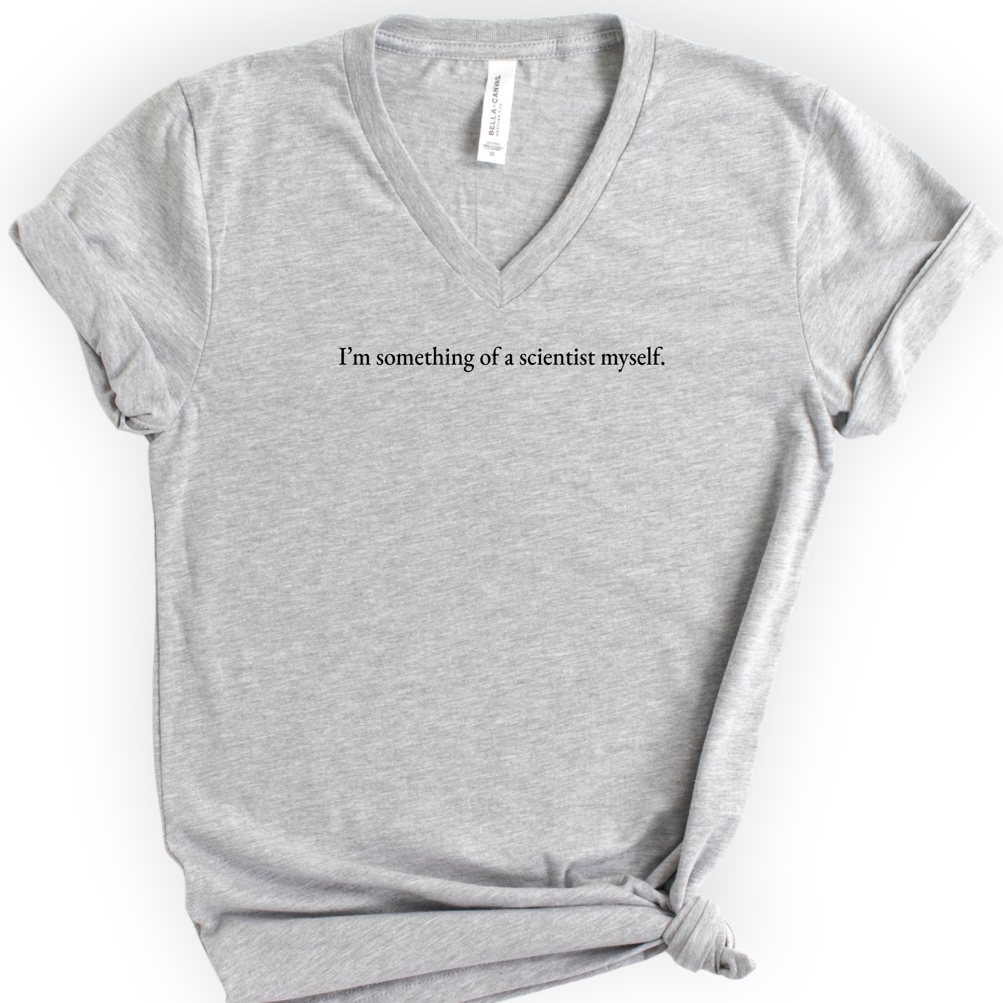 I'm Something Of A Scientist v-neck t-shirt — Athletic Heather