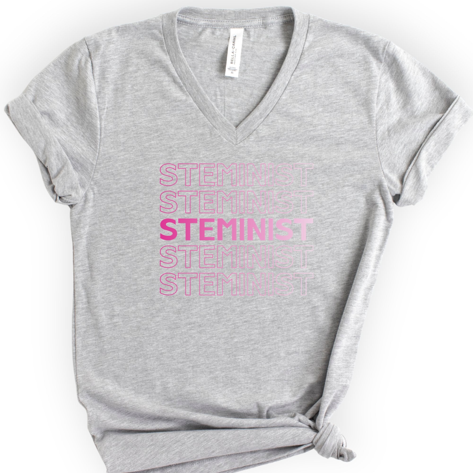 STEMINIST v-neck t-shirt — Athletic Heather
