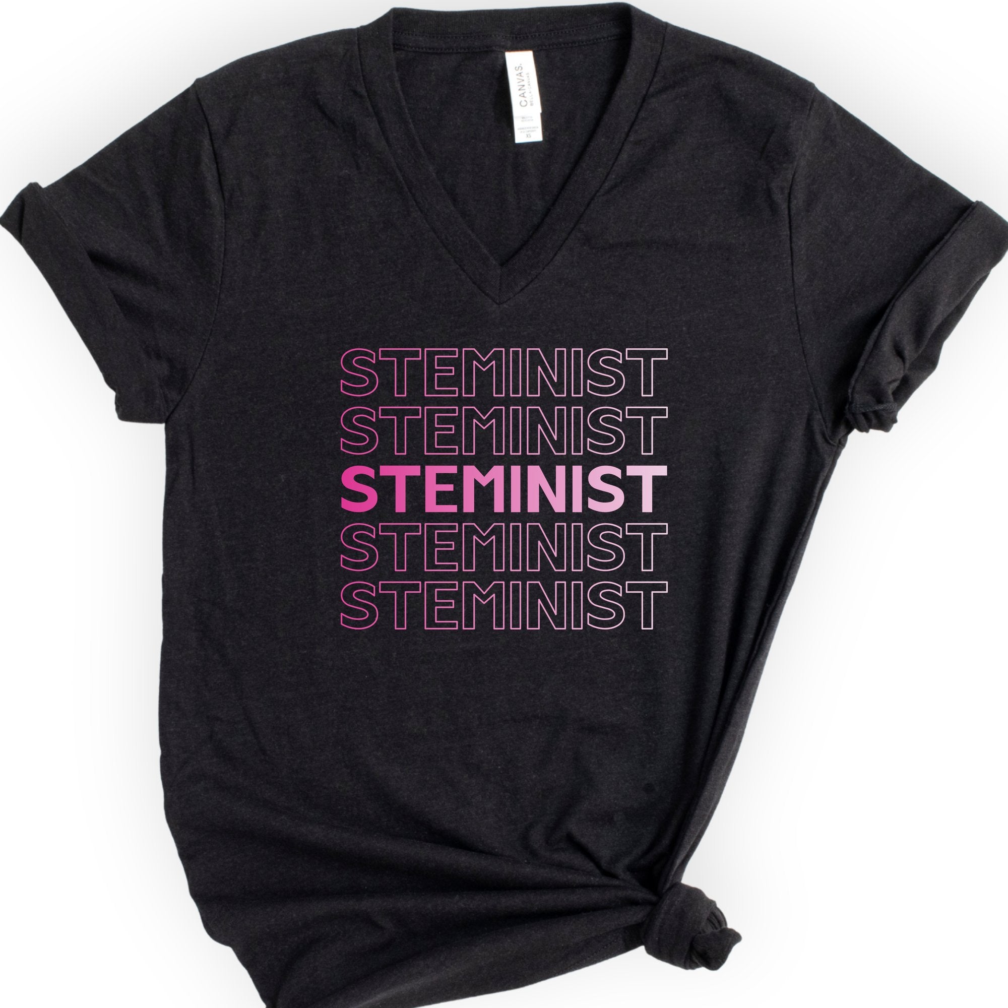 STEMINIST v-neck t-shirt — Black