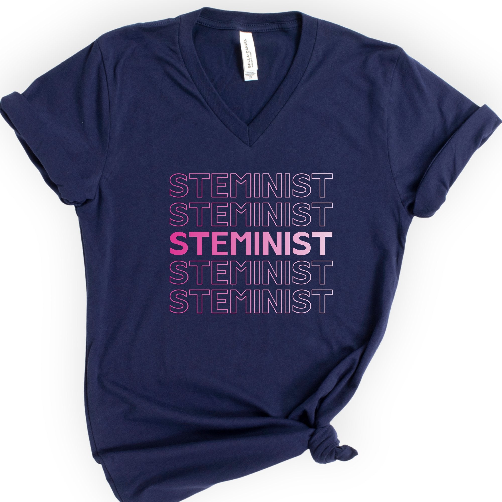 STEMINIST v-neck t-shirt — Navy