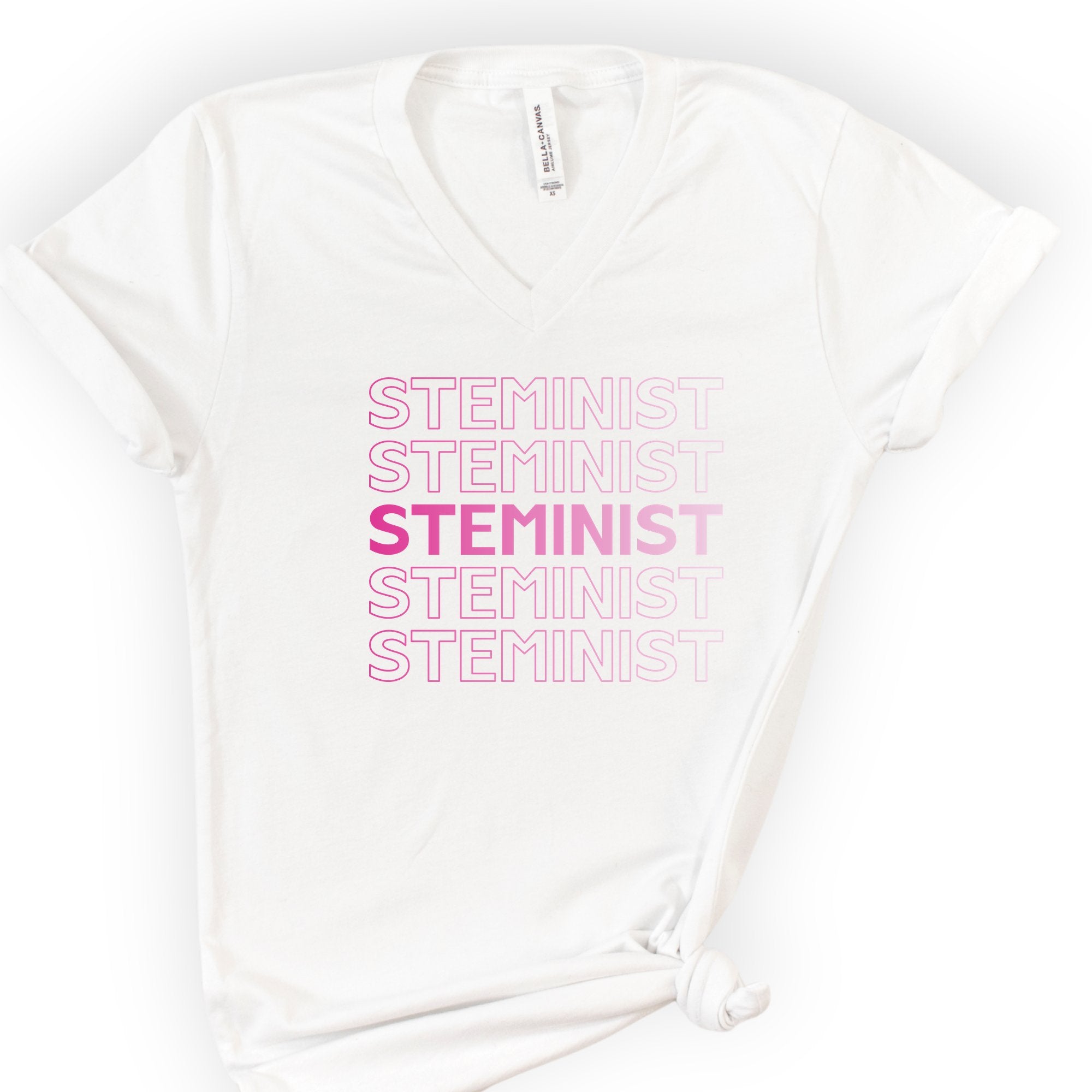STEMINIST v-neck t-shirt — White