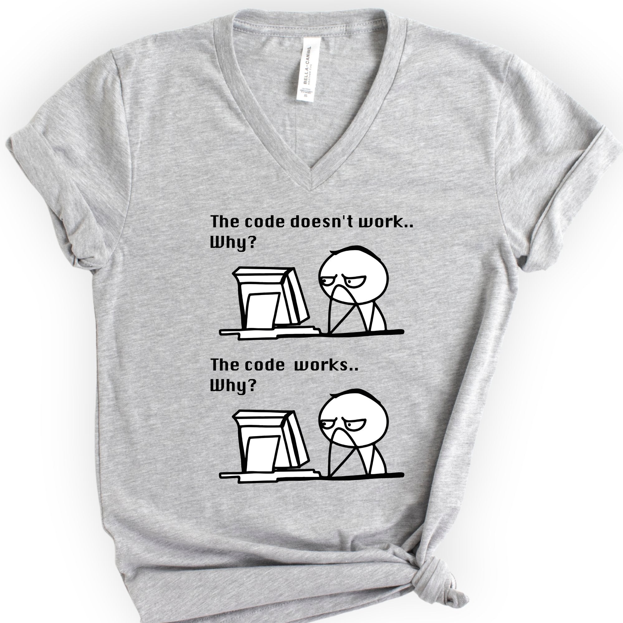 The Code Works v-neck t-shirt — Athletic Heather