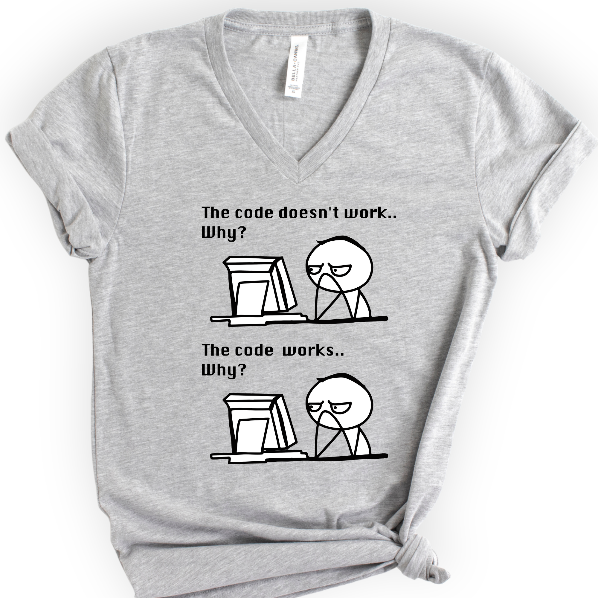 The Code Works v-neck t-shirt — Athletic Heather