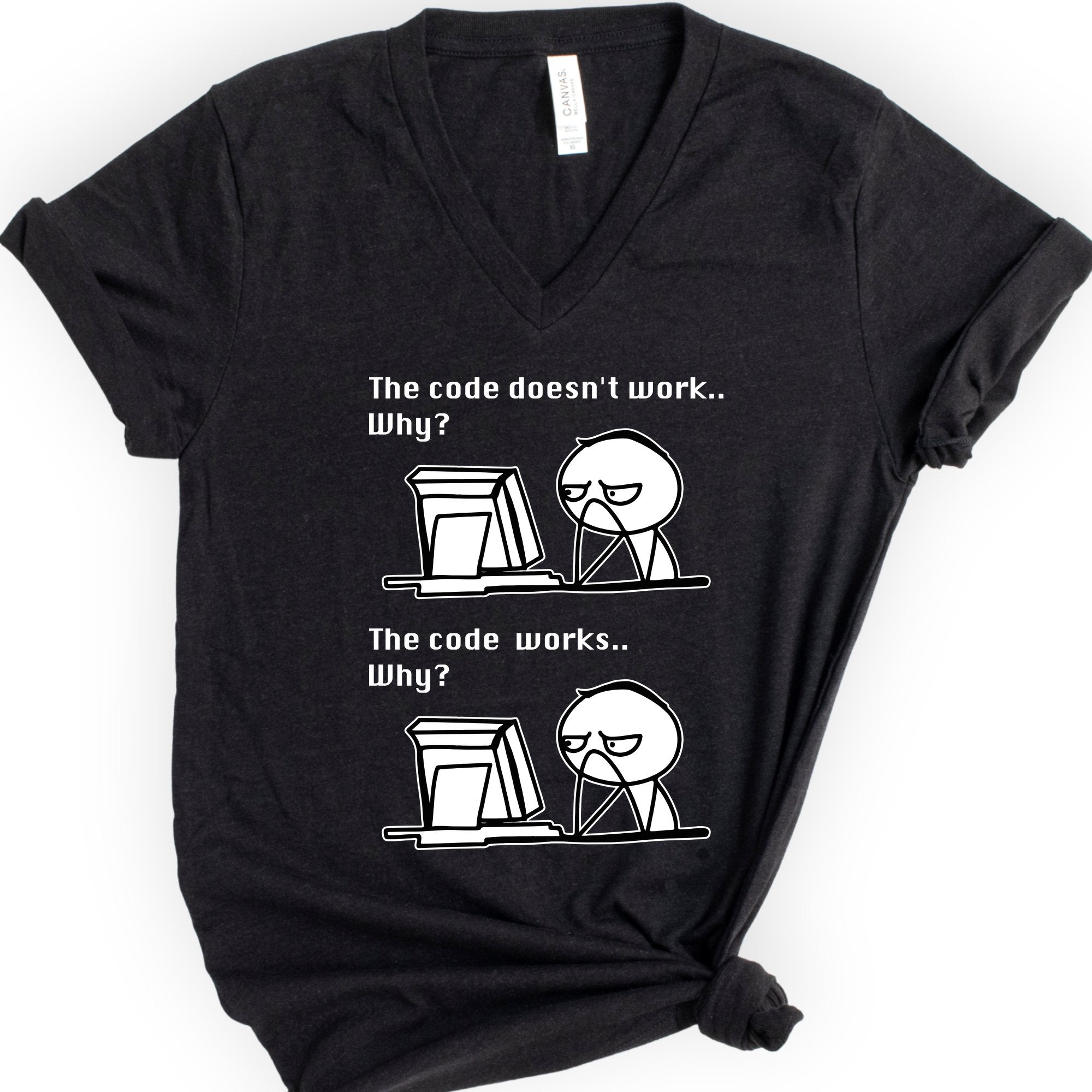 The Code Works v-neck t-shirt — Black