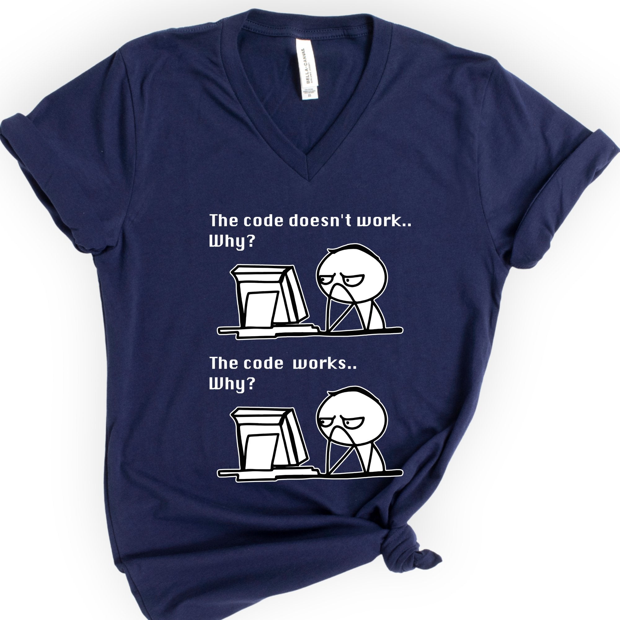 The Code Works v-neck t-shirt — Navy