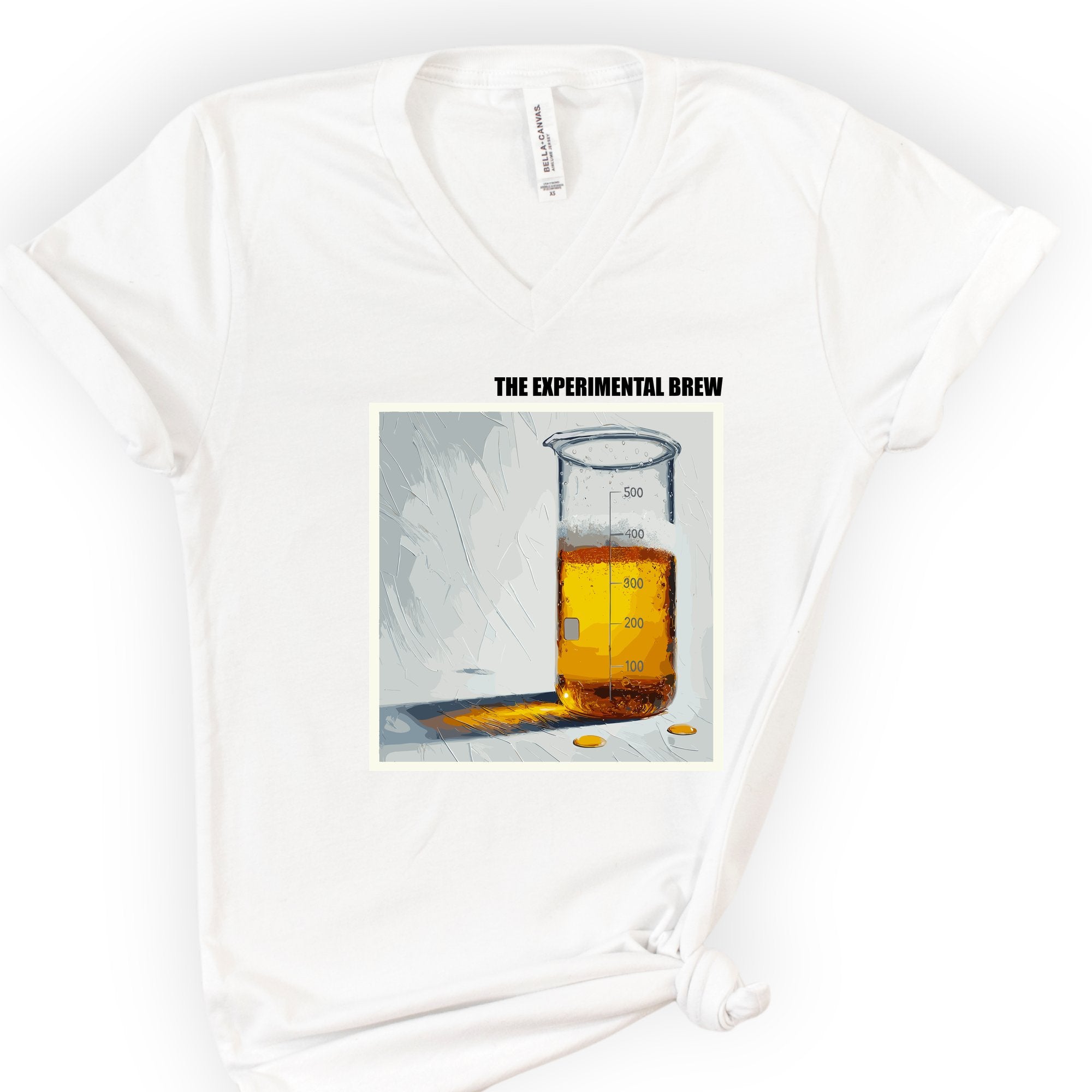 The Experimental Brew v-neck t-shirt — White