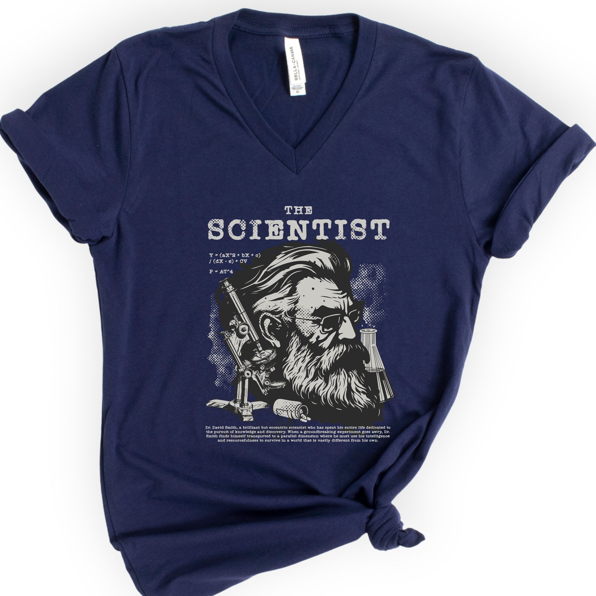 The Scientist Portrait v-neck t-shirt — Navy