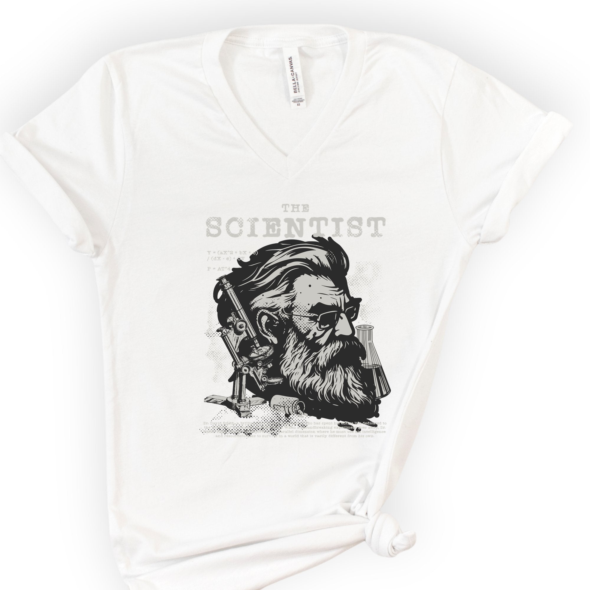 The Scientist Portrait v-neck t-shirt — White
