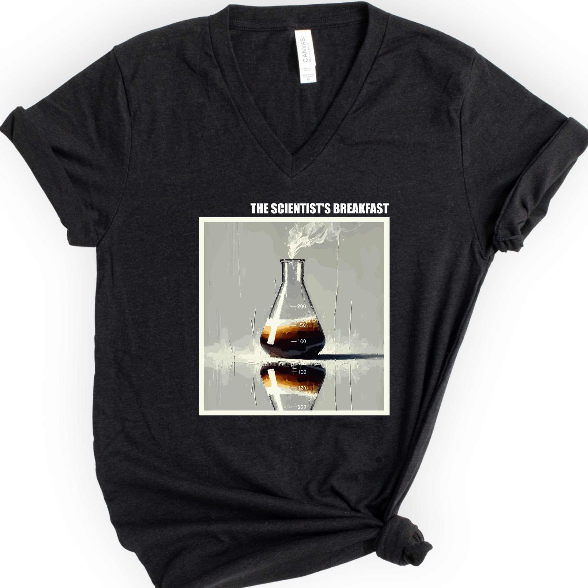 The Scientist's Breakfast v-neck t-shirt — Black