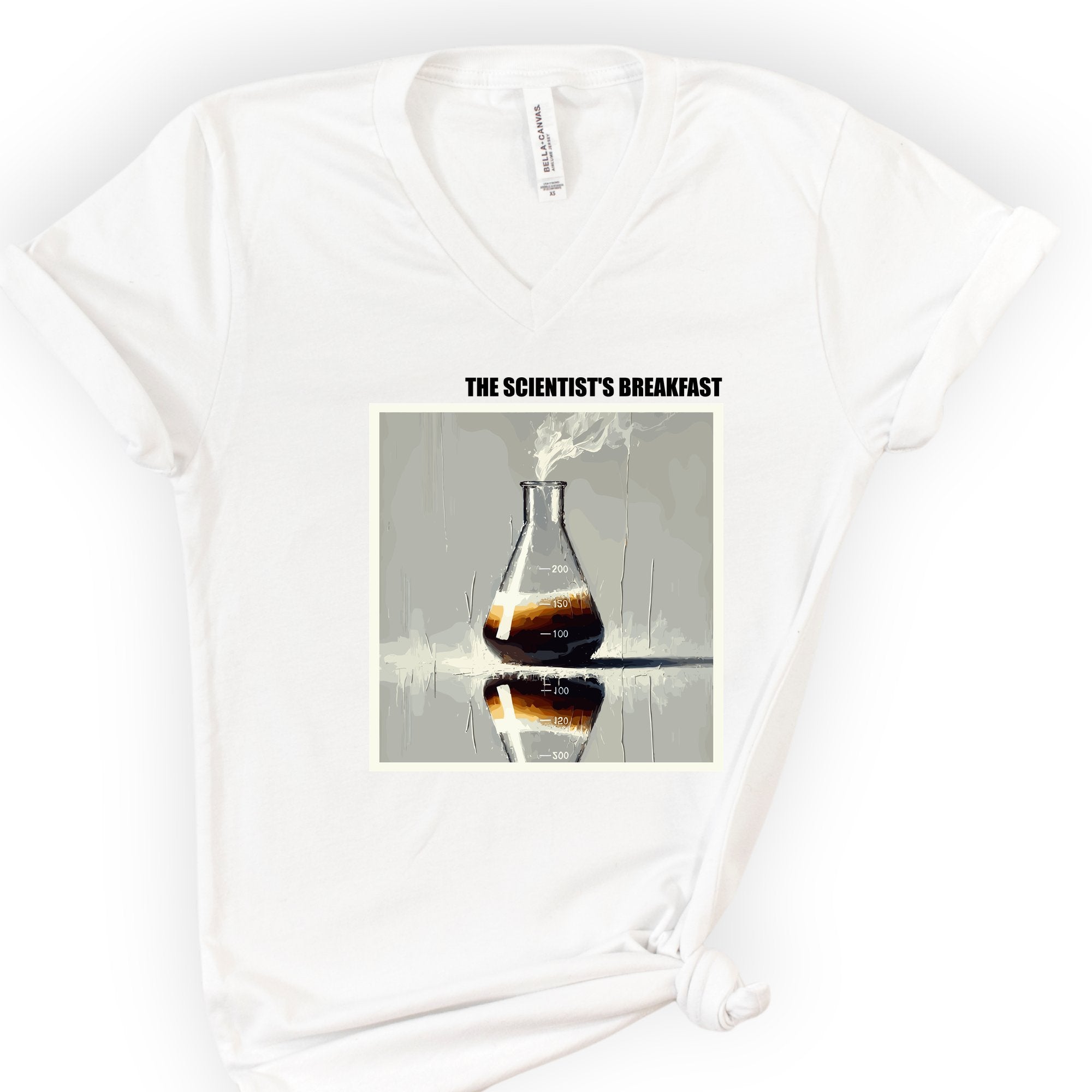 The Scientist's Breakfast v-neck t-shirt — White