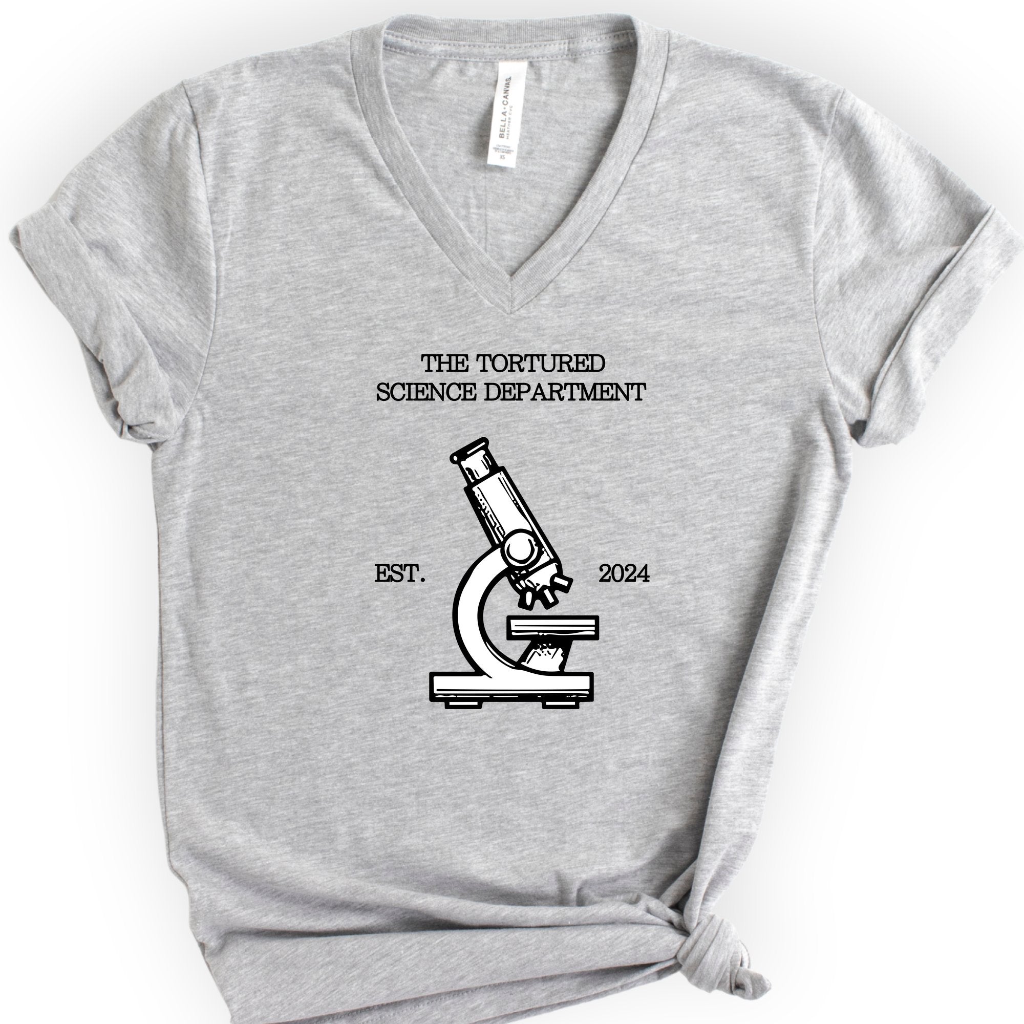 The Tortured Science Department v-neck t-shirt — Athletic Heather